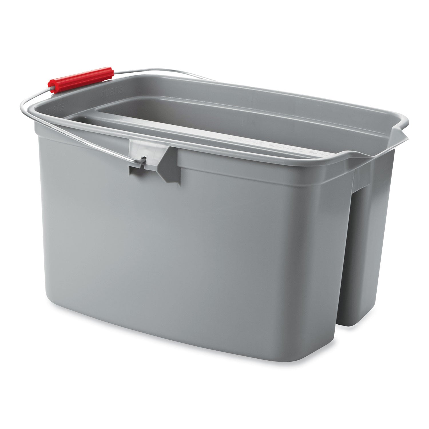 Rubbermaid® Commercial Double Utility Pail, 17 qt, Plastic, Gray