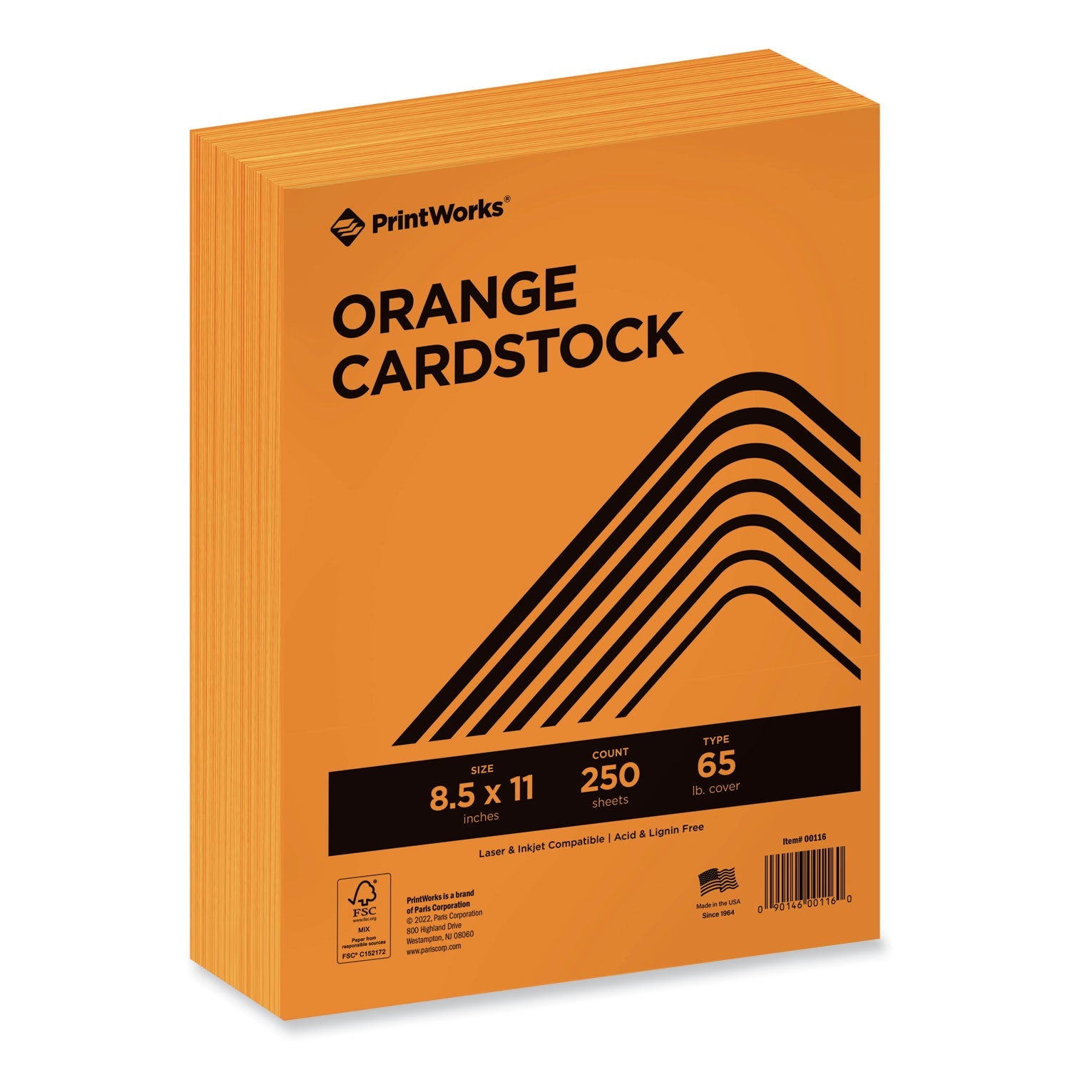 PrintWorks Professional Orange Cardstock | 250 Rm