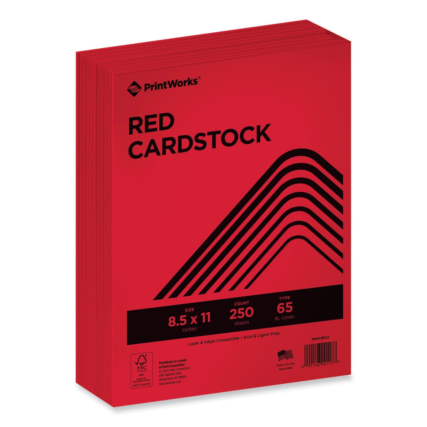 PrintWorks Professional Red Cardstock | 250 Ream