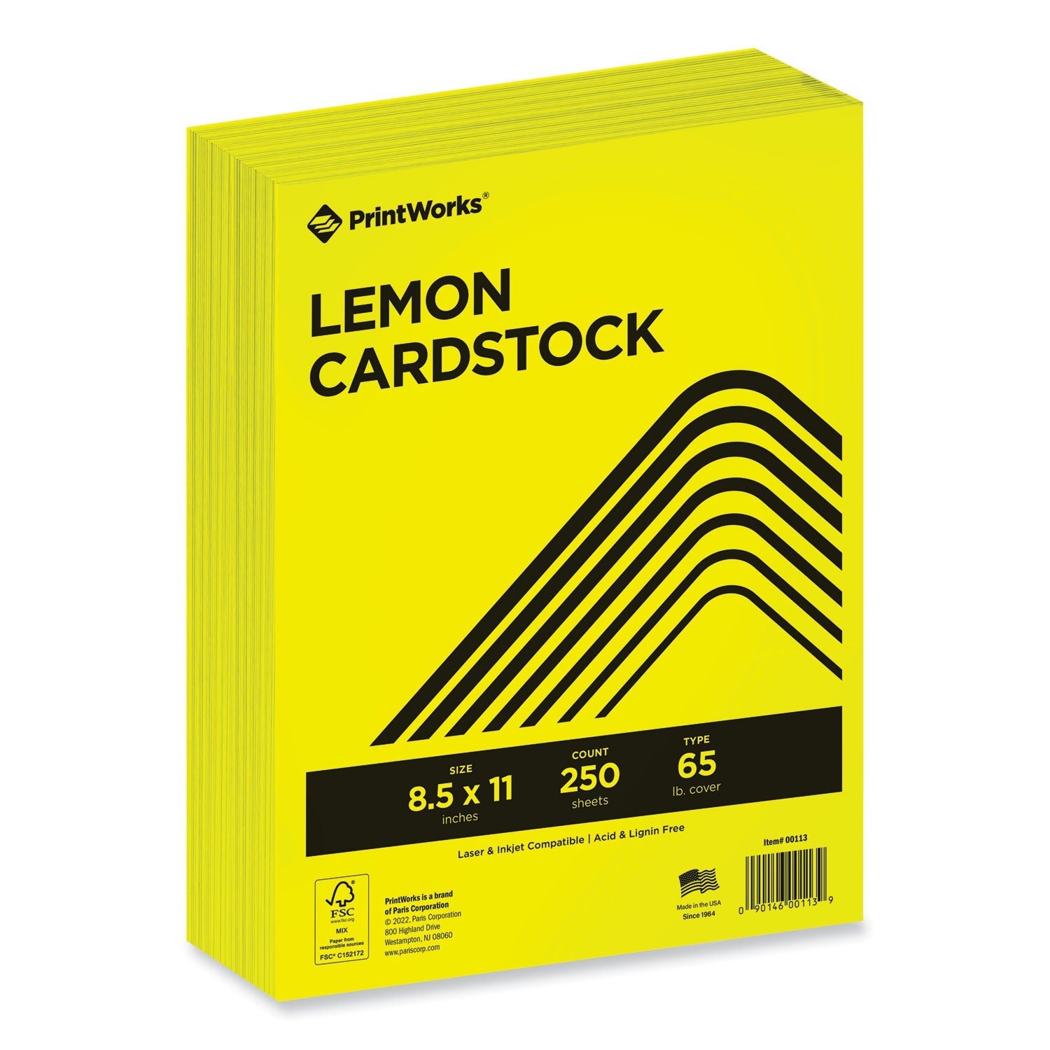 PrintWorks Professional Lemon Yellow Cardstock