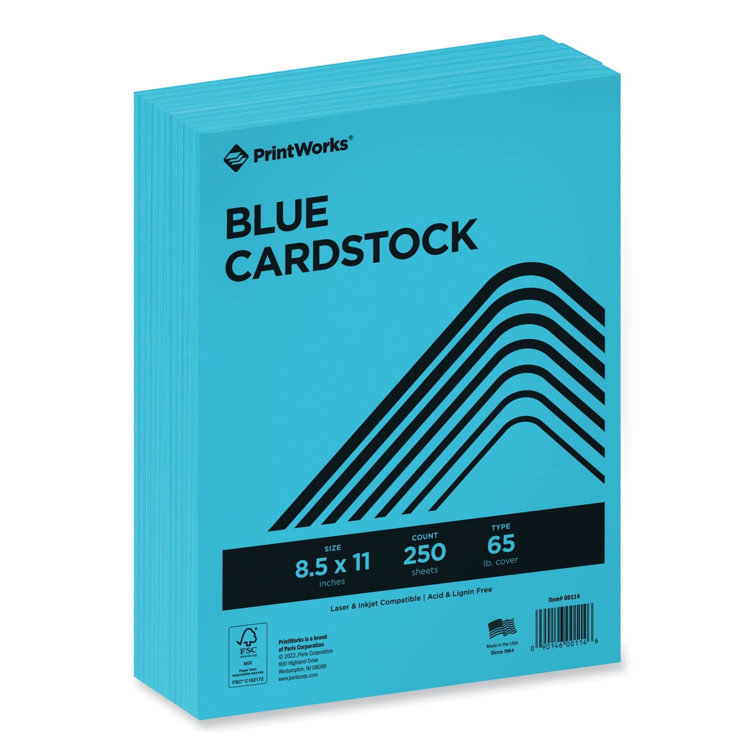 PrintWorks Professional Blue Cardstock | 250 Ream