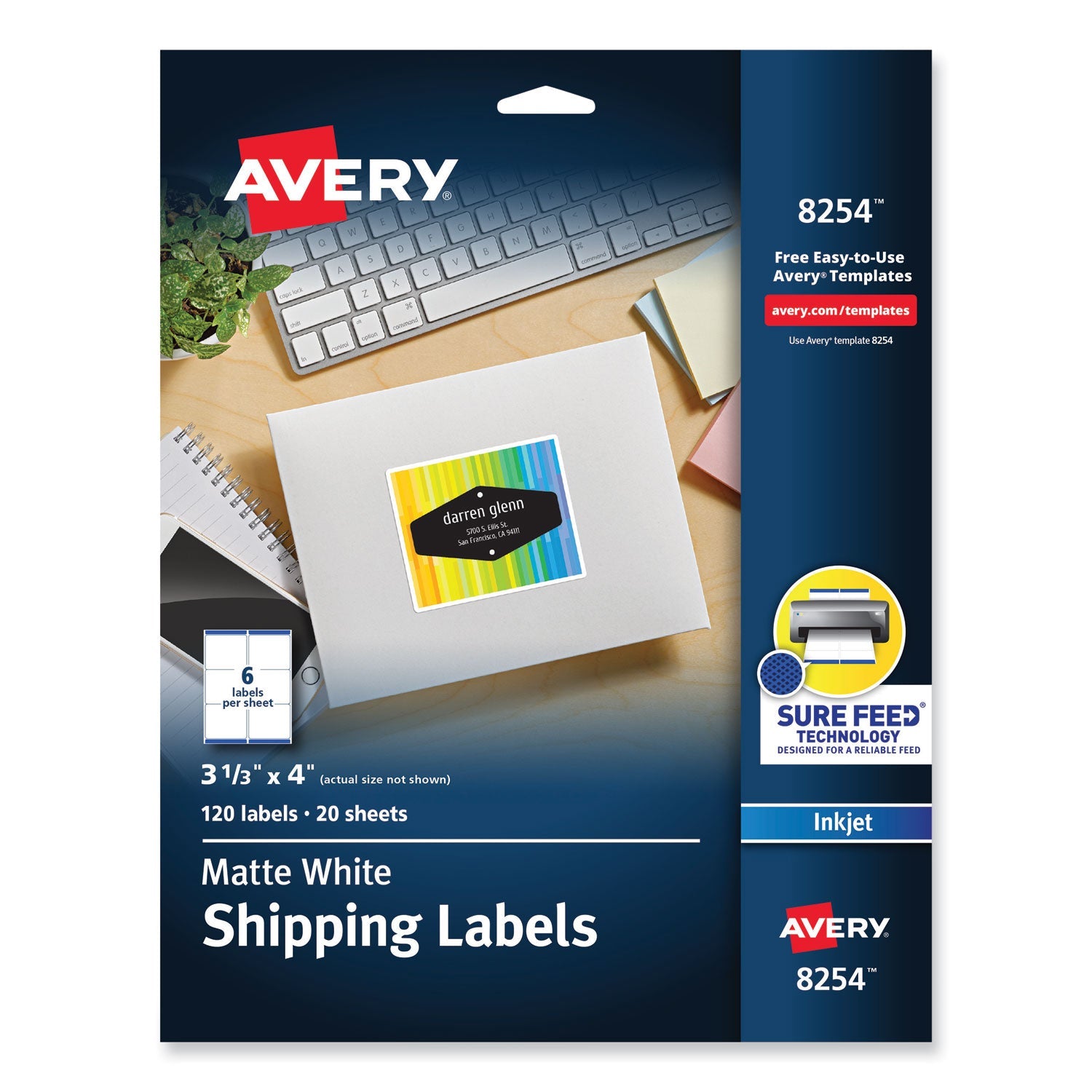 Vibrant Inkjet Color-Print Labels | 3.33x4 | 120-Pk