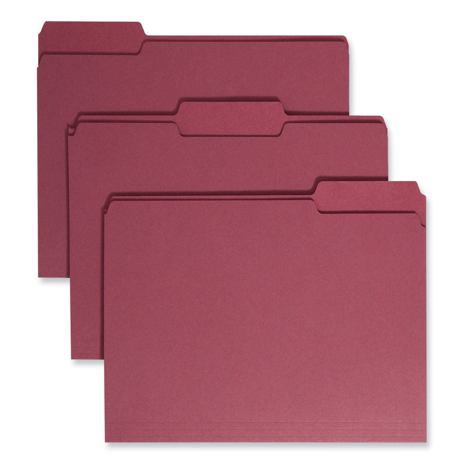 Colored File Folders | Smead 1/3-Cut Maroon 100/Box