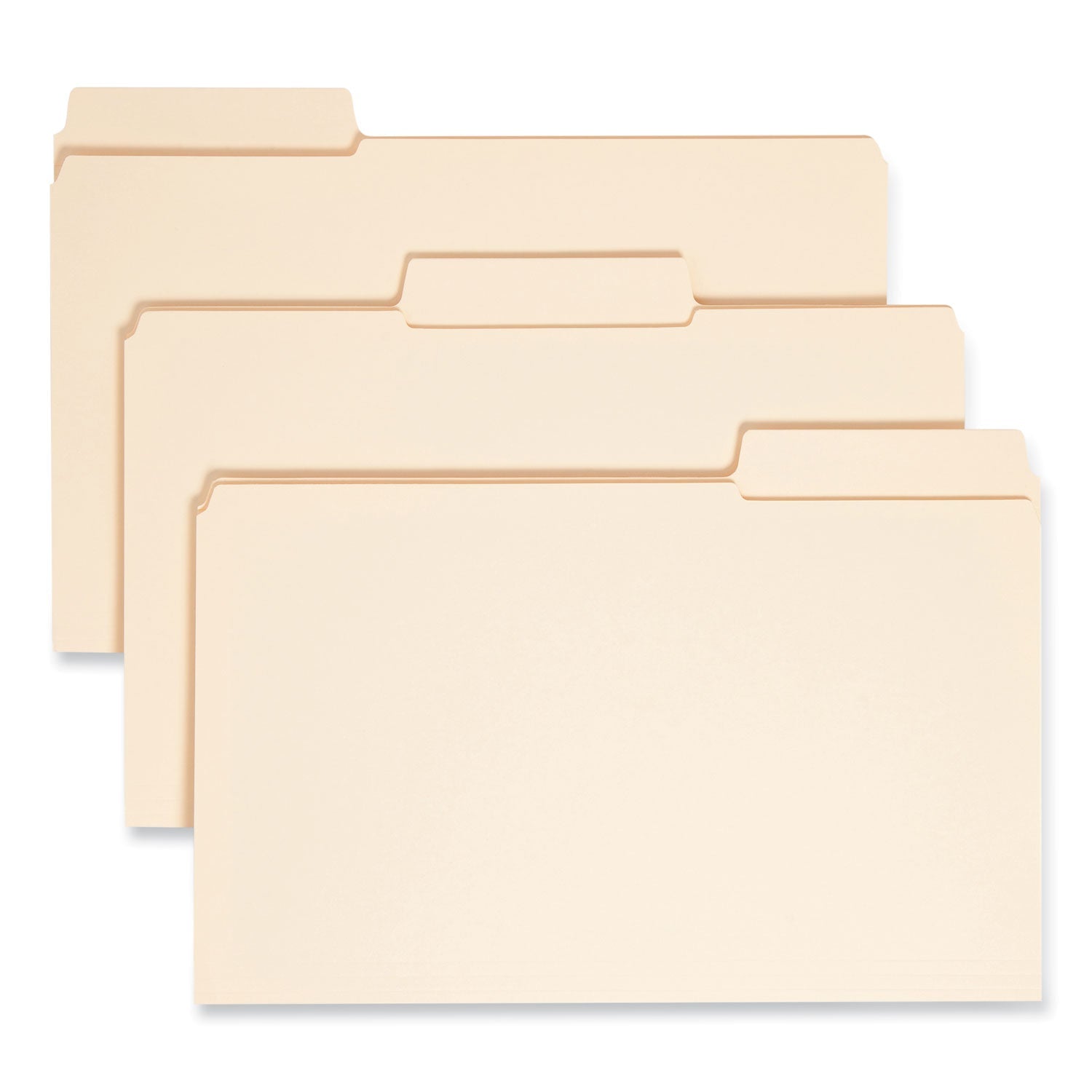 Smead SuperTab Reinforced Guide Height Top Tab Folders, 1/3-Cut Tabs: Assorted, Legal Size, 0.75" Expansion, Manila, 100/Box