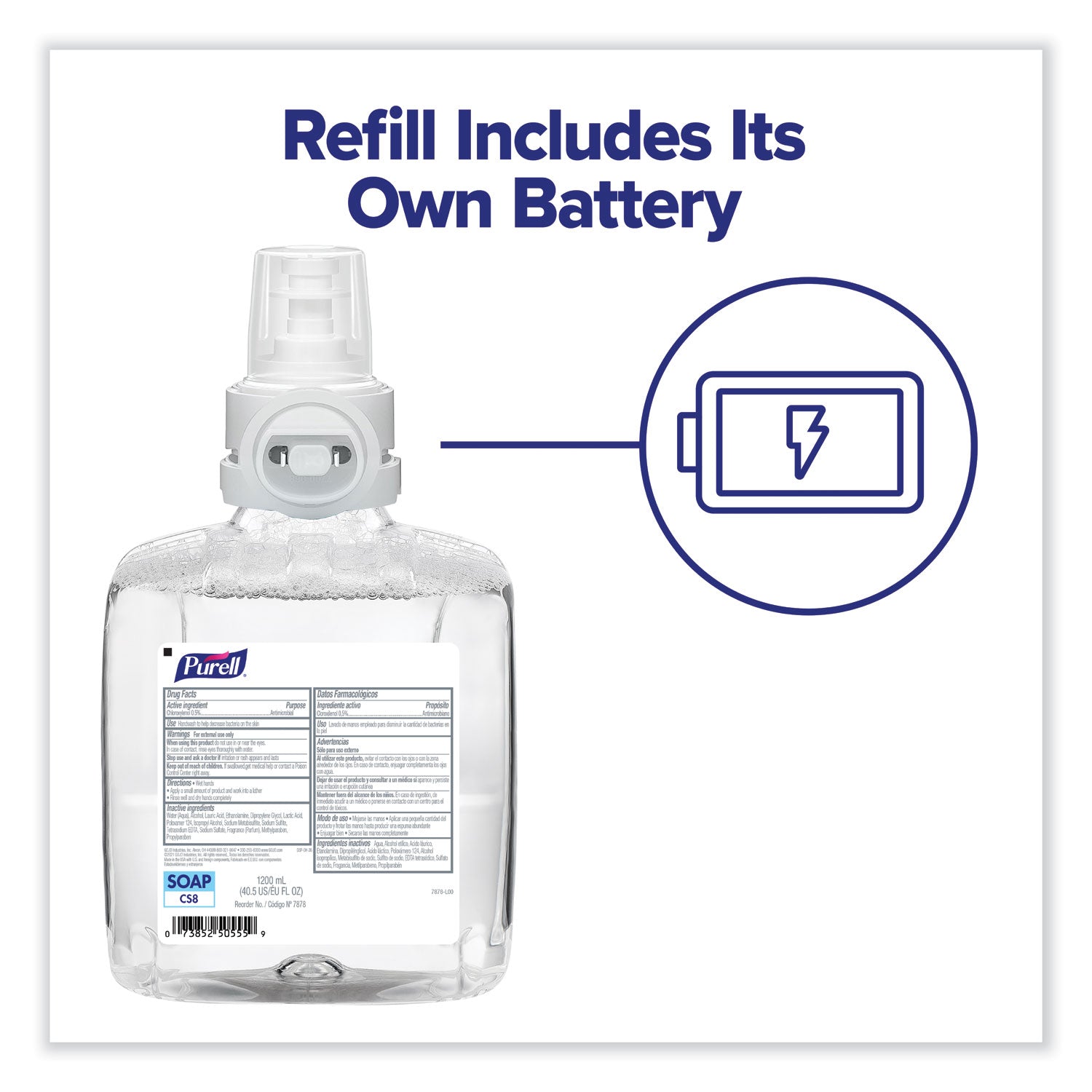 PURELL® Cs8 Soap Dispenser, 1,200 Ml, 5.79 X 3.93 X 10.31, Graphite