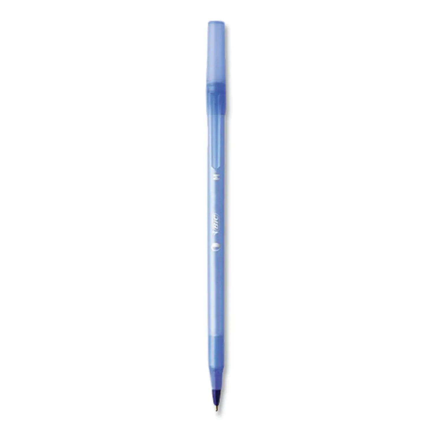 BIC® PrevaGuard Round Stic Ballpoint Pen, Stick, Medium 1 mm, Blue Ink, Translucent Blue Barrel, 60/Pack