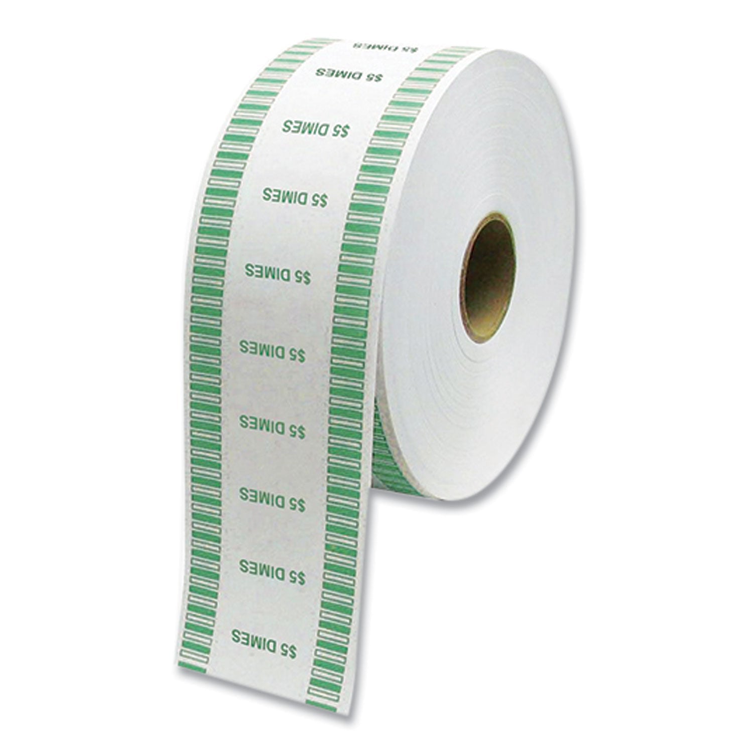 CONTROLTEK® Automatic Coin Wrapper Roll for Coin Wrapping Machines, Dimes, $5.00, Kraft/Green, 2,000/Roll, 8 Rolls/Carton