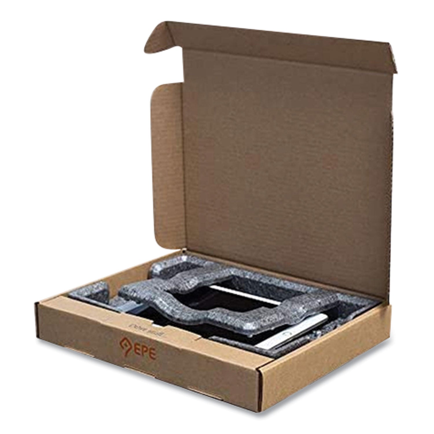 EPE USA Tablet Shipping Box, One-Piece Foldover (OPF), Medium, 11.75" x 14.25" x 2", Brown Kraft - Bloom Skins