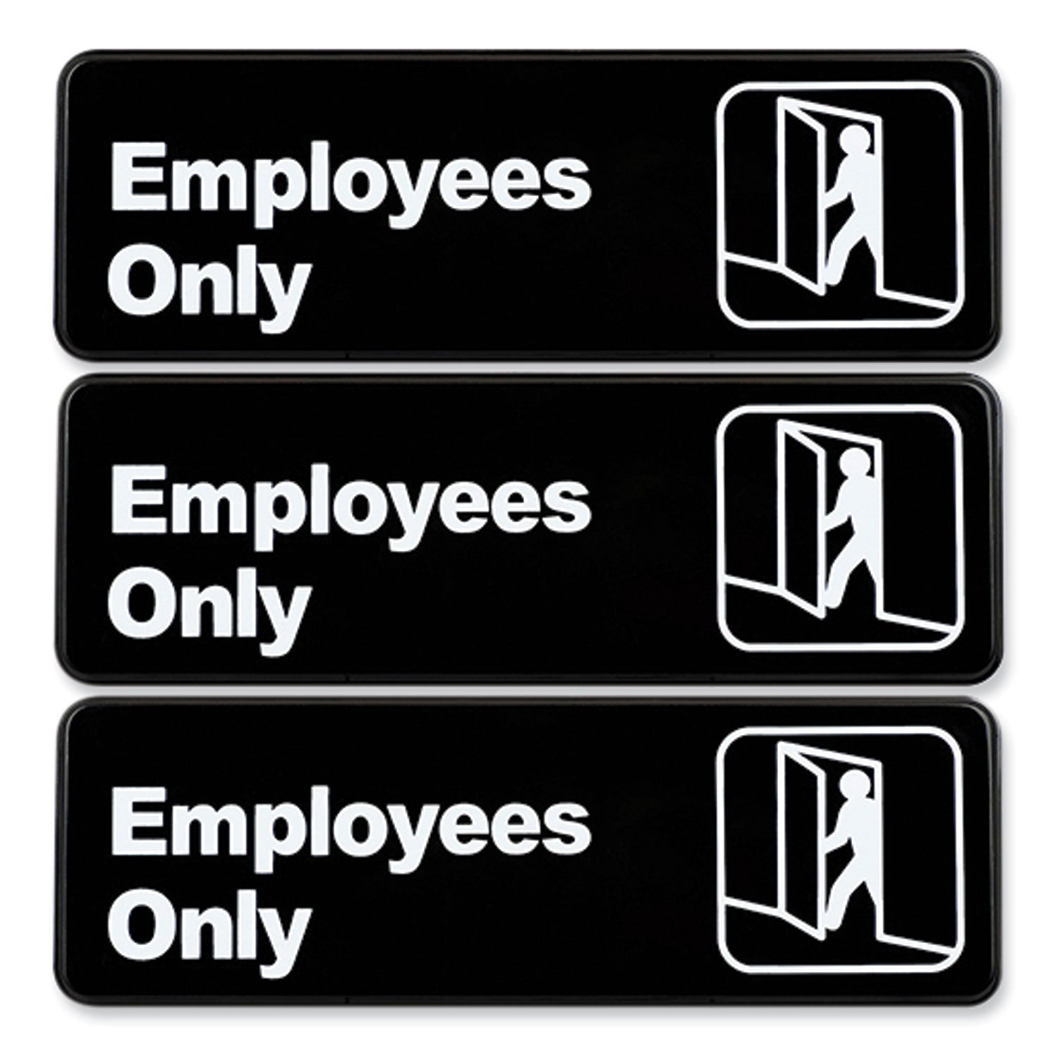 Employees Only Wall Sign | 9x3 Black 3-Pack