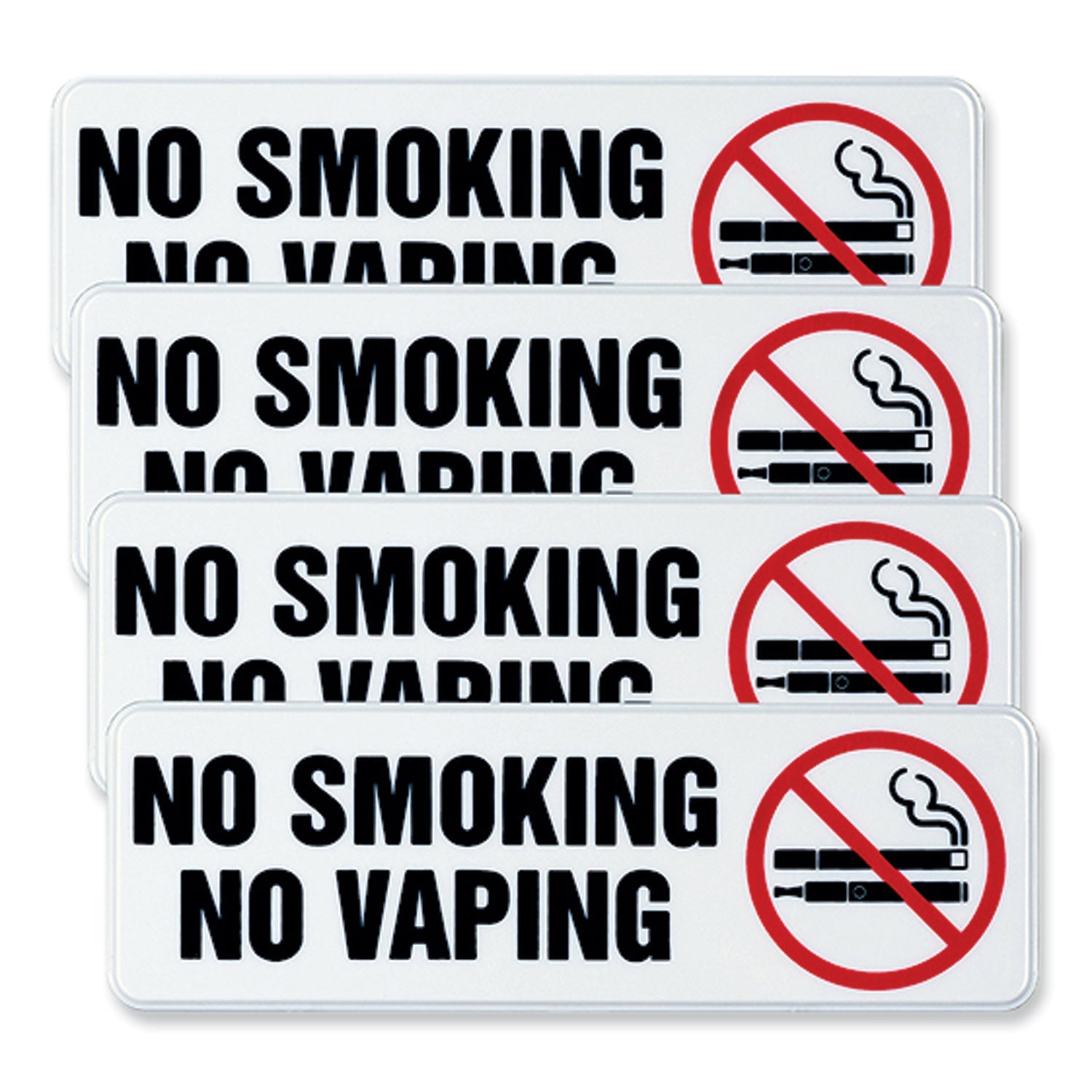 No Smoking No Vaping Wall Sign | 9x3 4-Pack