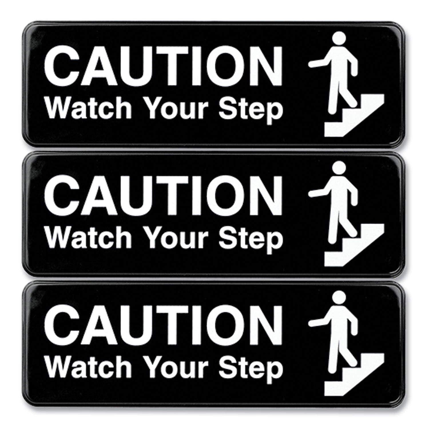 Caution Watch Your Step Wall Sign | 9x3 3-Pack