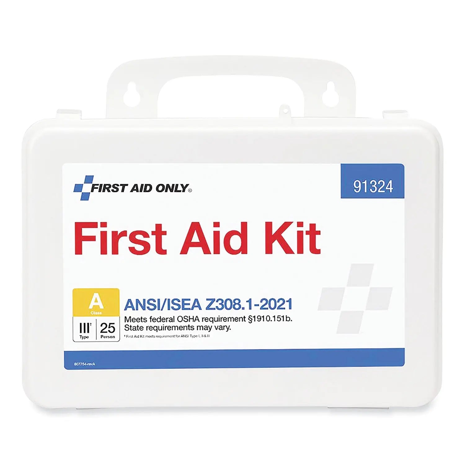 First Aid Only™ ANSI 2021 First Aid Kit for 25 People, 94 Pieces, Plastic Case