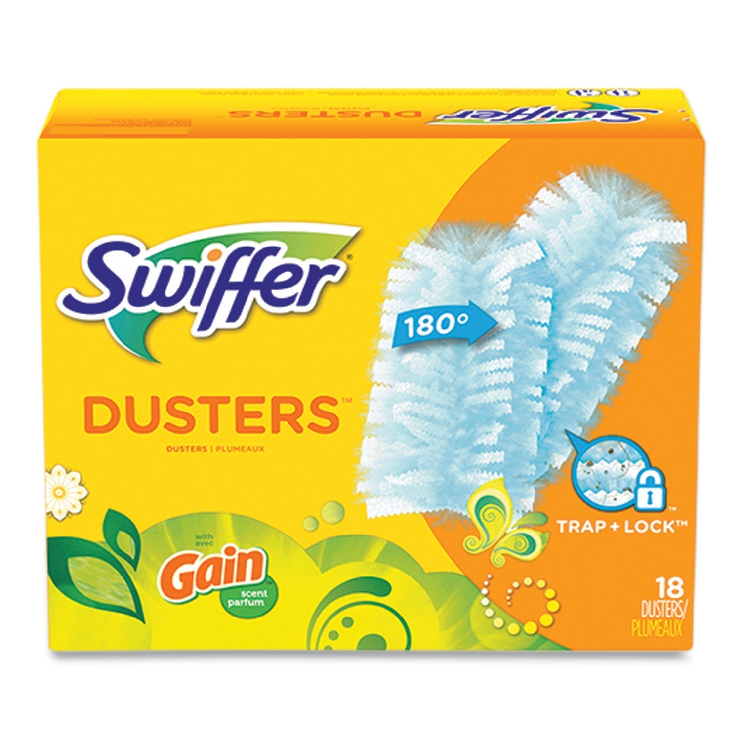 Swiffer® Dusters Refill, Dust Lock Fiber, Blue, Gain Original Scent, 18/Pack