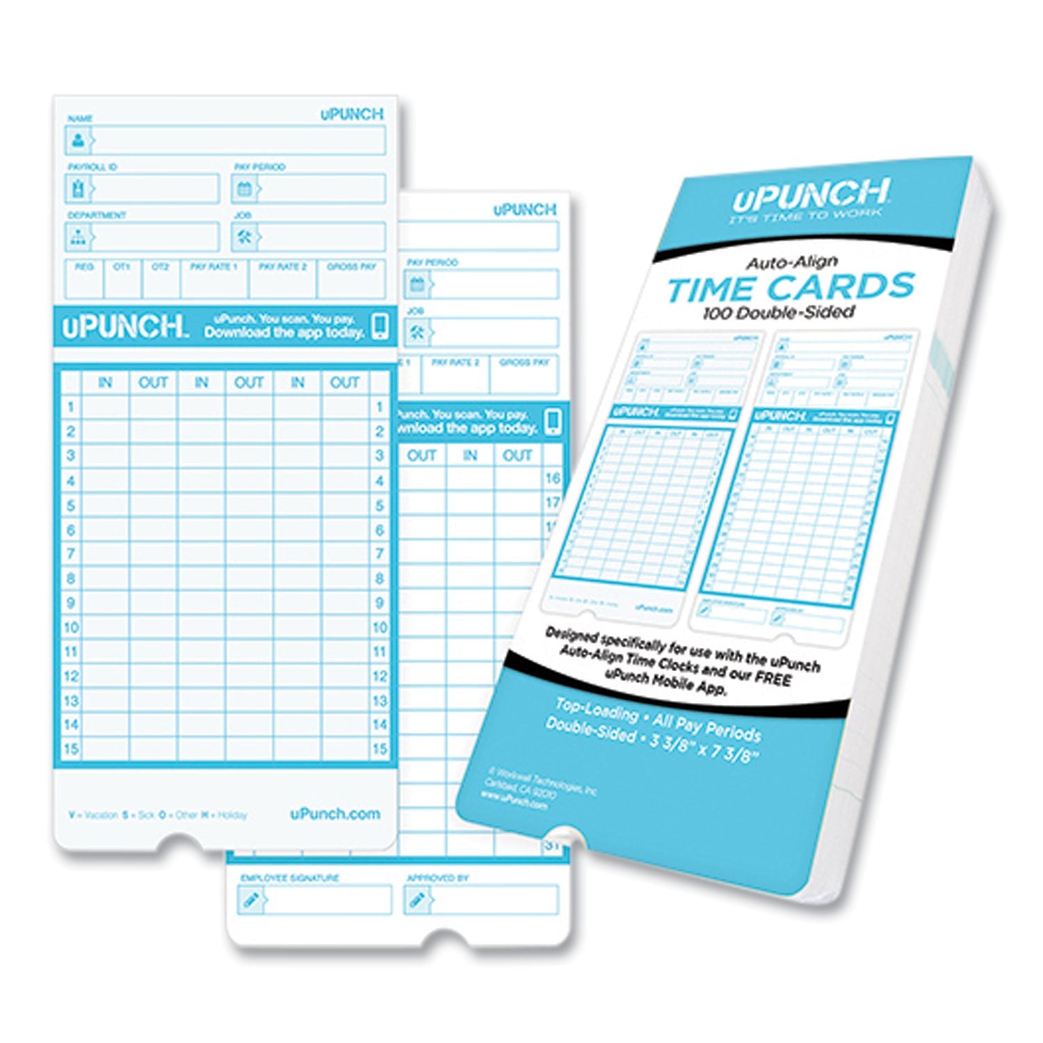 uPunch Pay-to-Punch Time Card | 100-Pack