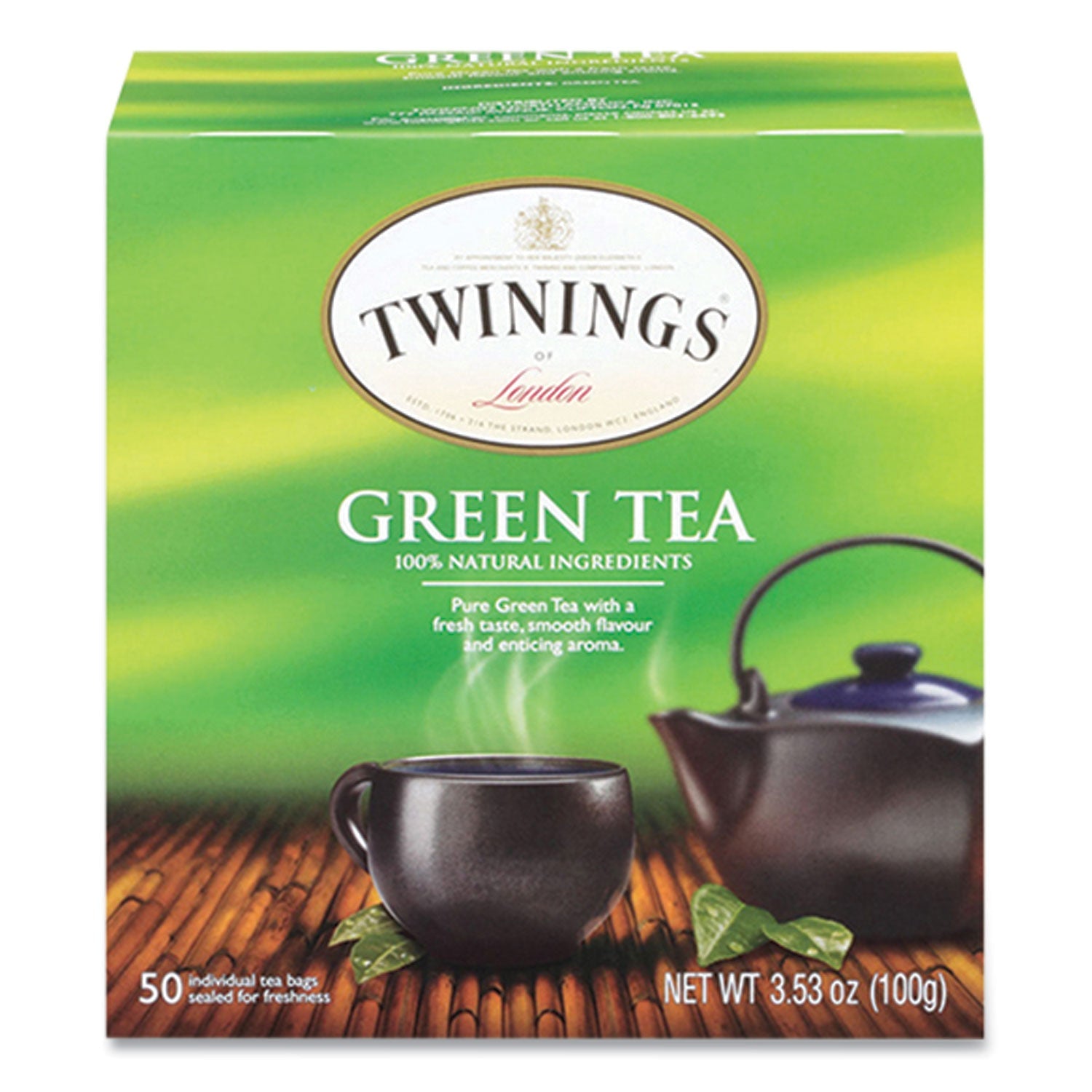 TWININGS® Tea Bags, Green, 3.53 oz, 50/Box