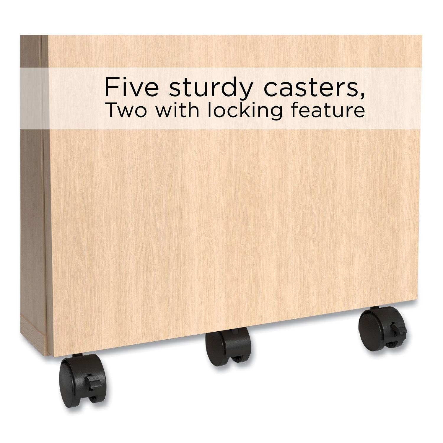 Union & Scale™ Essentials Three-Drawer Mobile Pedestal File, 2 Box/1 Legal/Letter-Size File Drawers, Natural, 15.6" x 21.3" x 24.3"
