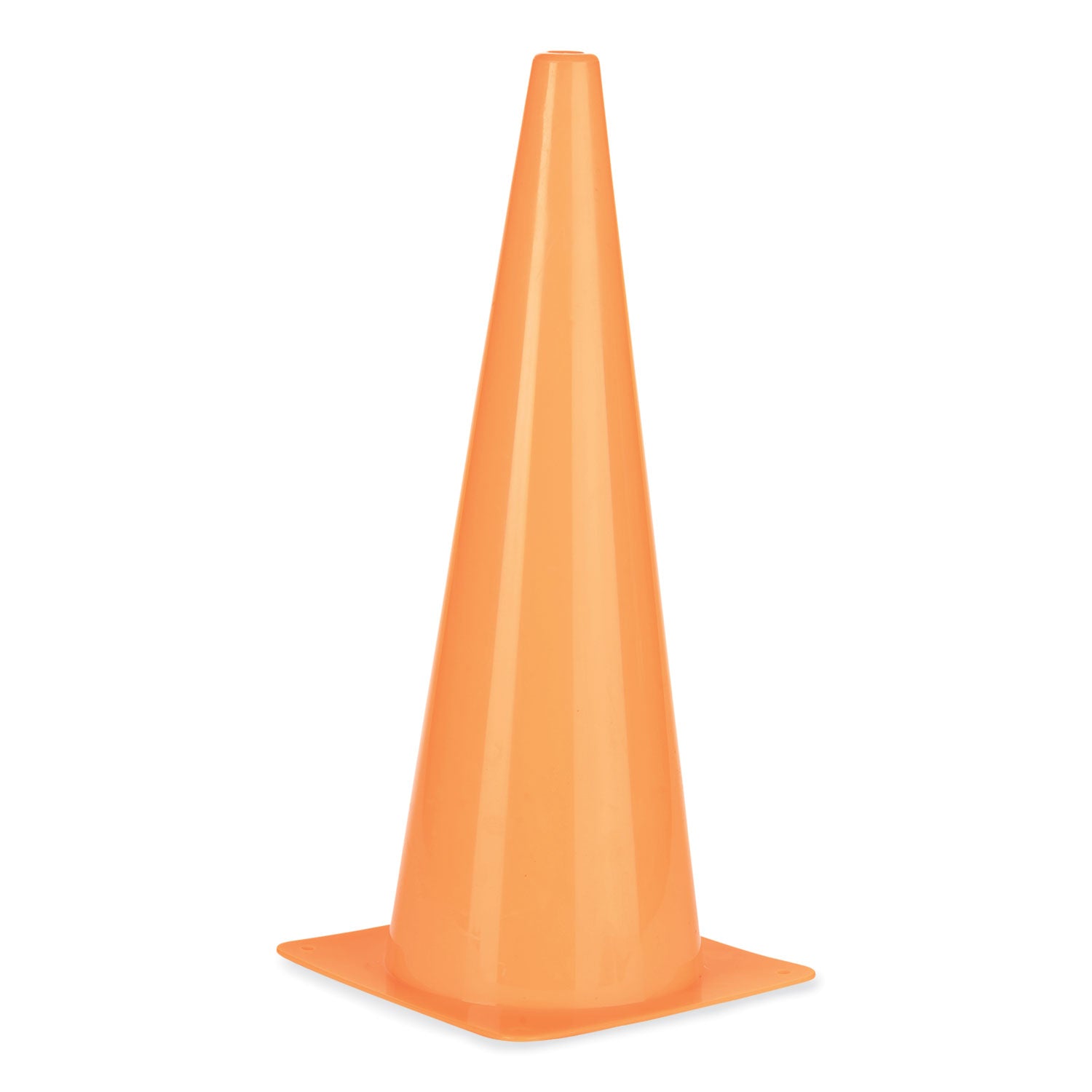 Champion Sports High-Visibility Plastic Cones, 18" Tall, Florescent Orange, 8" x 8" Base