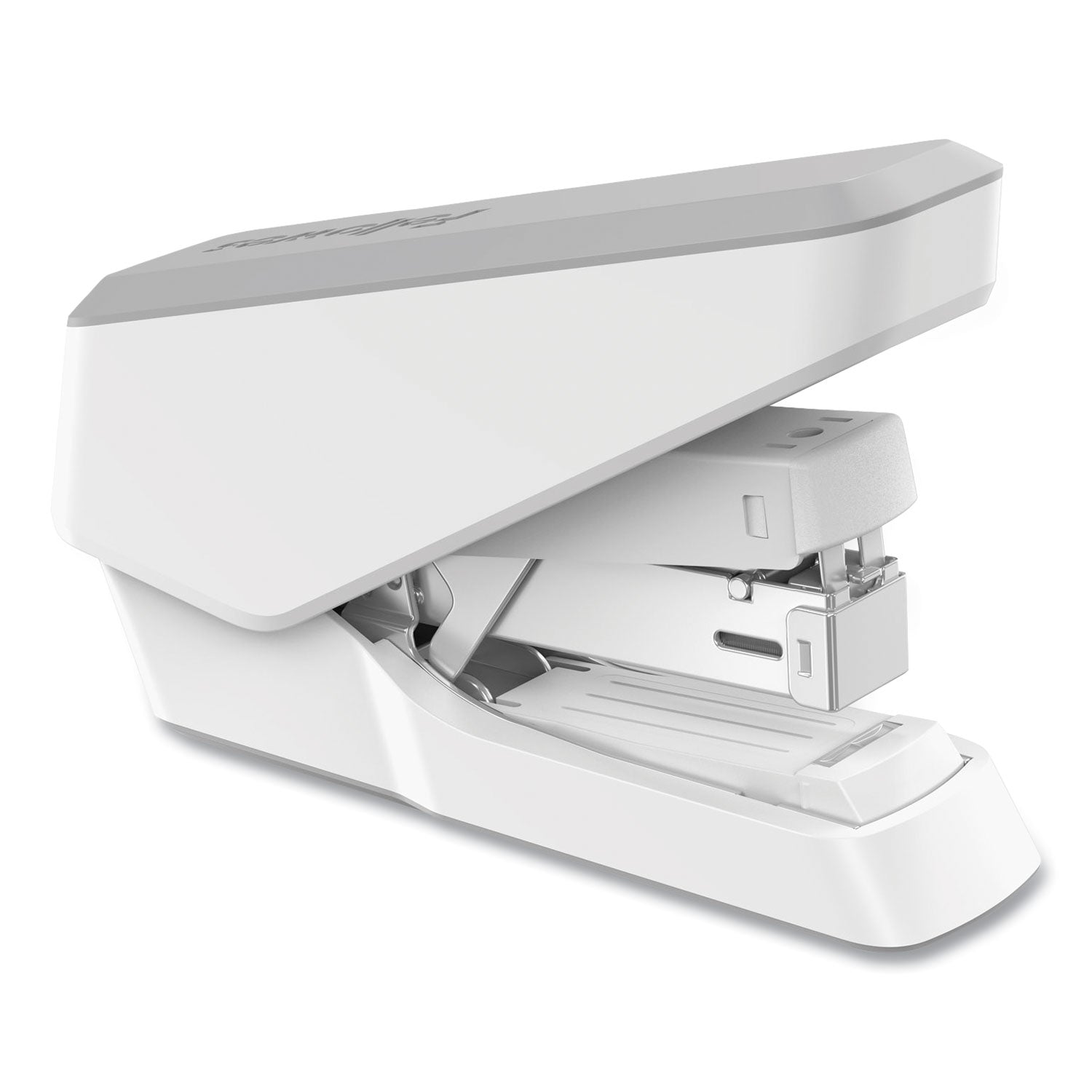 Fellowes® LX860 EasyPress Half Strip Stapler with Antimicrobial Protection, 40 Sheet Capacity, Gray/White