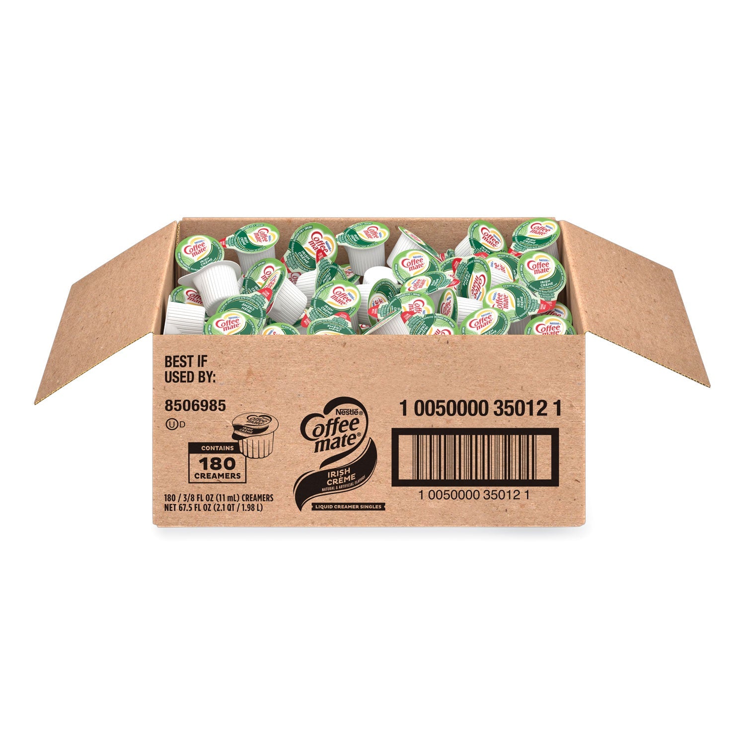 Coffee mate® Bulk Liquid Coffee Creamer, Irish Cream, 0.38 oz Mini Cups, 180/Carton