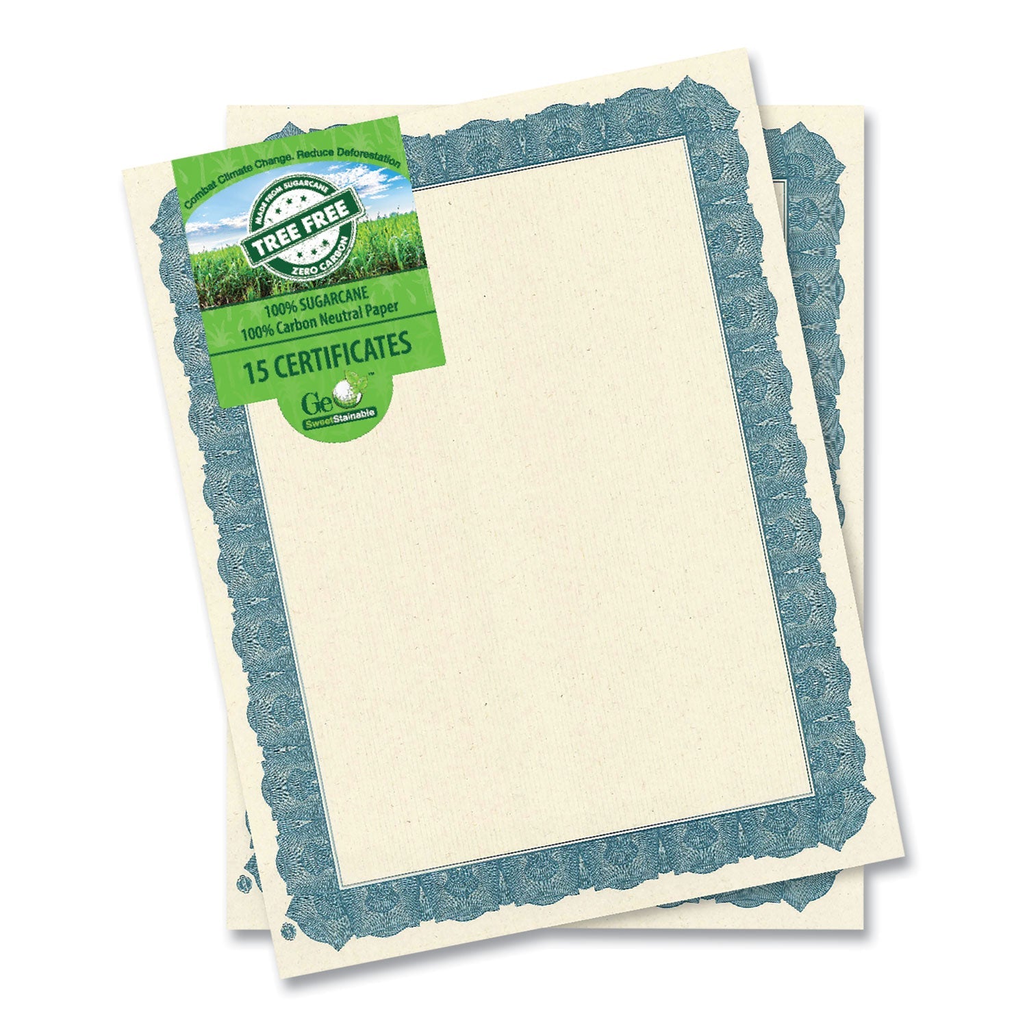 Award Certificates | Blue Braided Border | 15-Pack