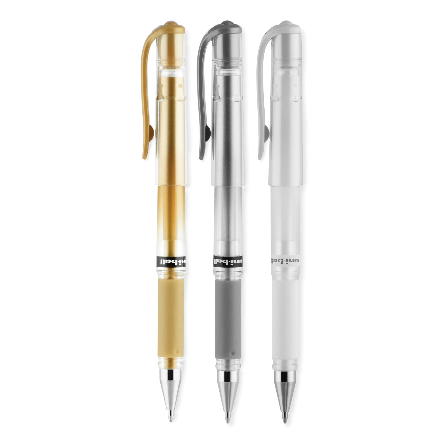 uniball® Signo Impact Gel Pen, Stick, Bold 1 mm, Assorted Metallic Ink and Barrel Colors, 3/Pack