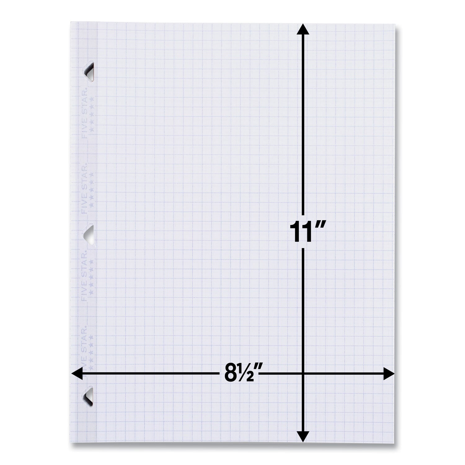 Five Star® Reinforced Filler Paper Plus Study App, 3-Hole, 8.5 x 11, College Rule, 80/Pack
