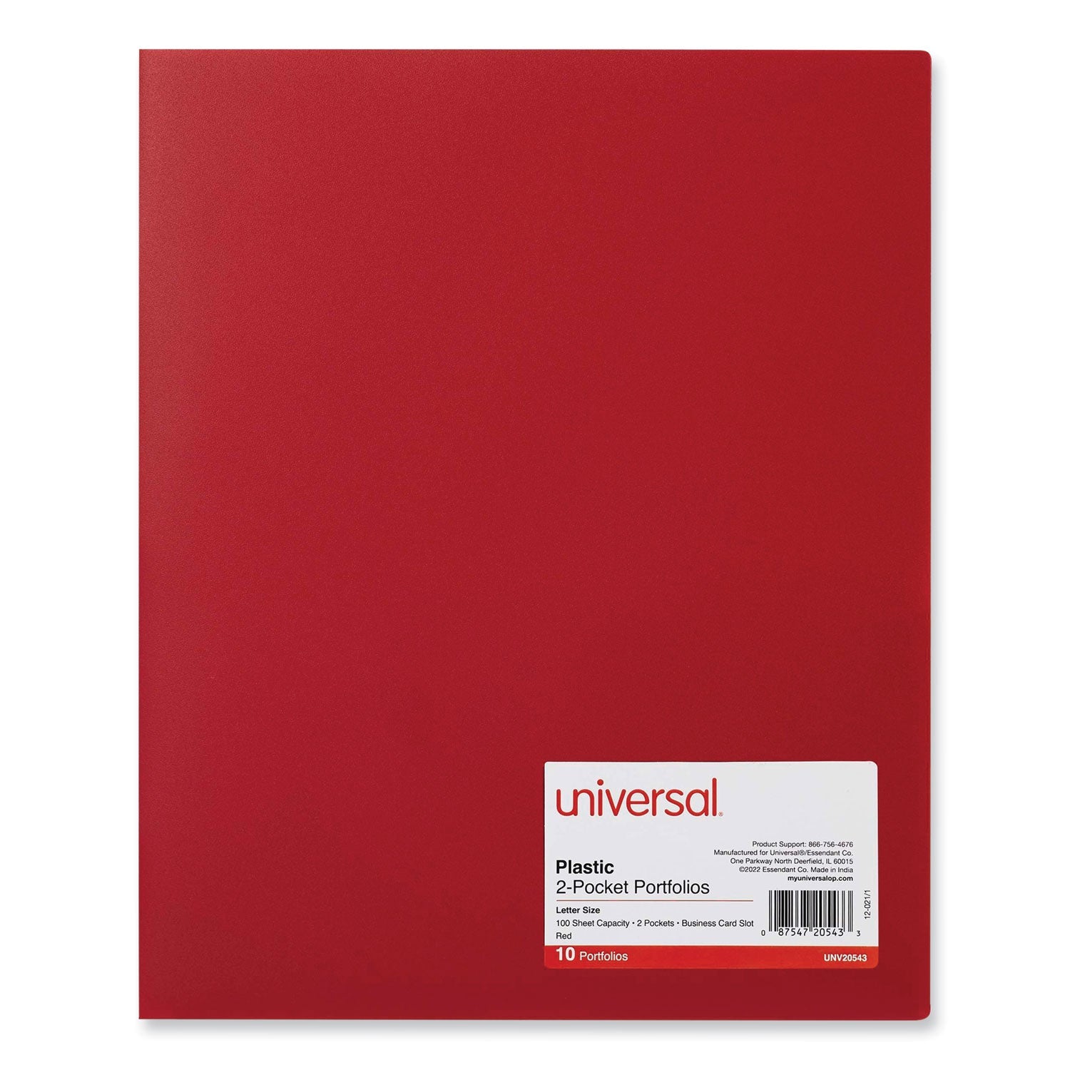 Two-Pocket Plastic Folders | Red, 10-Pack