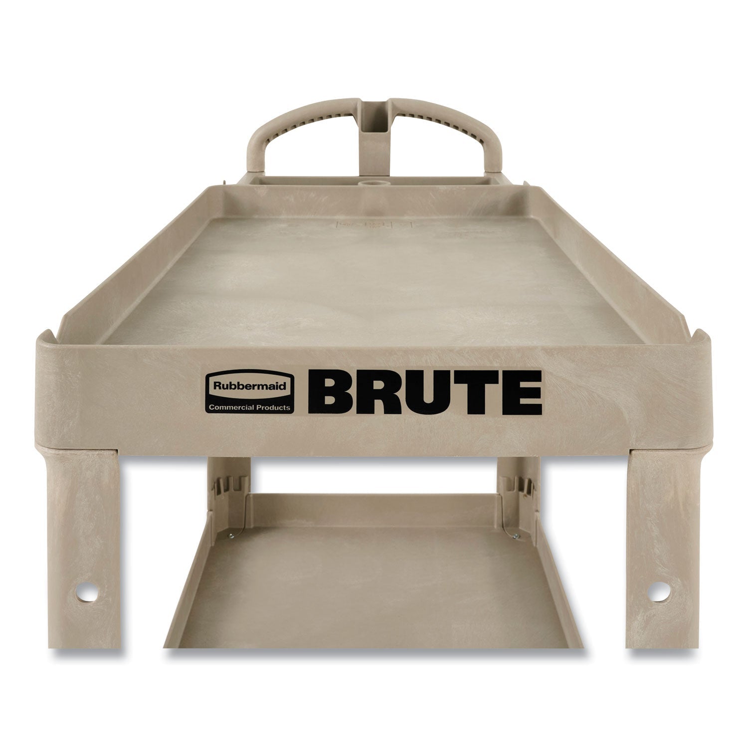 Heavy-Duty Utility Cart | 2 Lipped Shelves, Beige