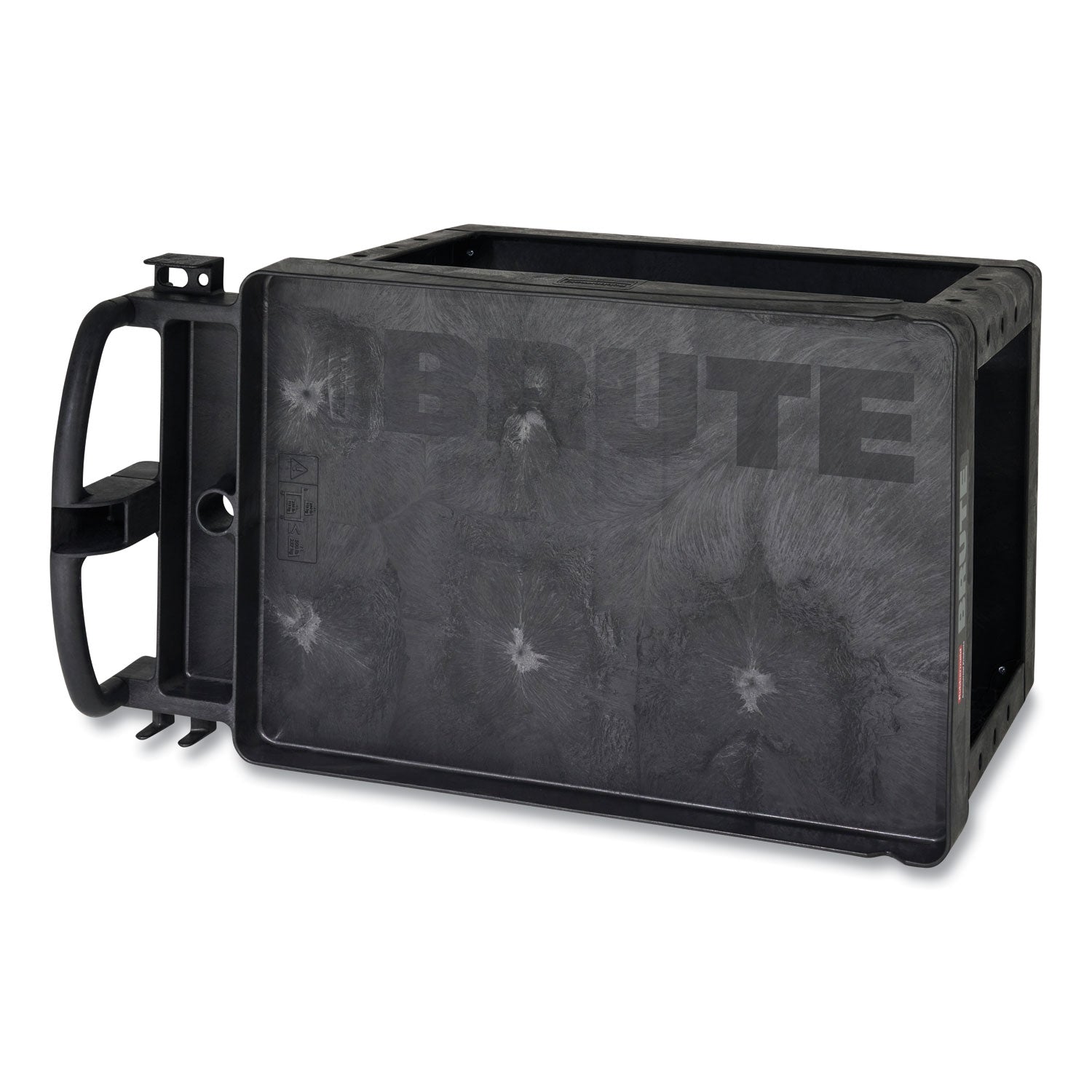 Rubbermaid® Commercial BRUTE Heavy-Duty Utility Cart with Lipped Shelves, Plastic, 2 Shelves, 500 lb Capacity, 25.9" x 45.2" x 32.2", Black