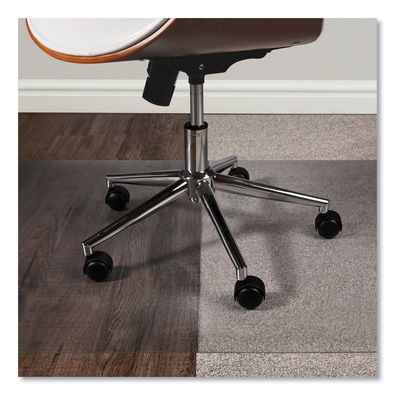 deflecto® SuperGrip Chair Mat, Rectangular, 48 x 36, Clear, Ships Rolled