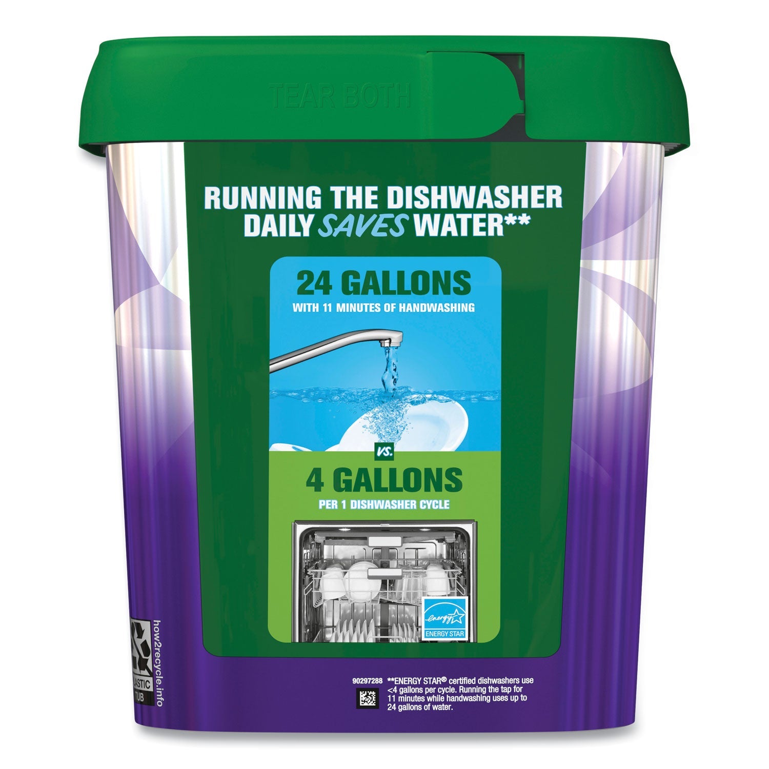 Cascade® Platinum Plus ActionPacs Dishwasher Detergent Pods, Fresh Scent, 28.4 oz Tub, 52/Tub, 3 Tubs/Carton