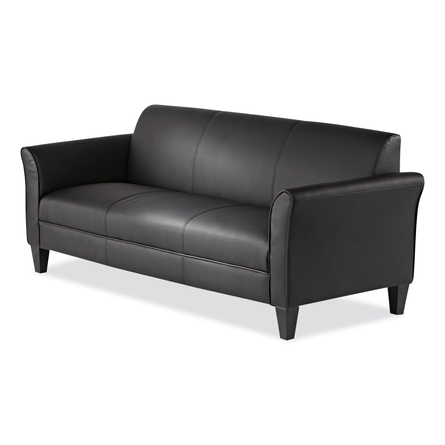 Alera® Alera Reception Lounge Sofa Series, Three-Cushion Sofa, 77" x 31.5" x 32", Black