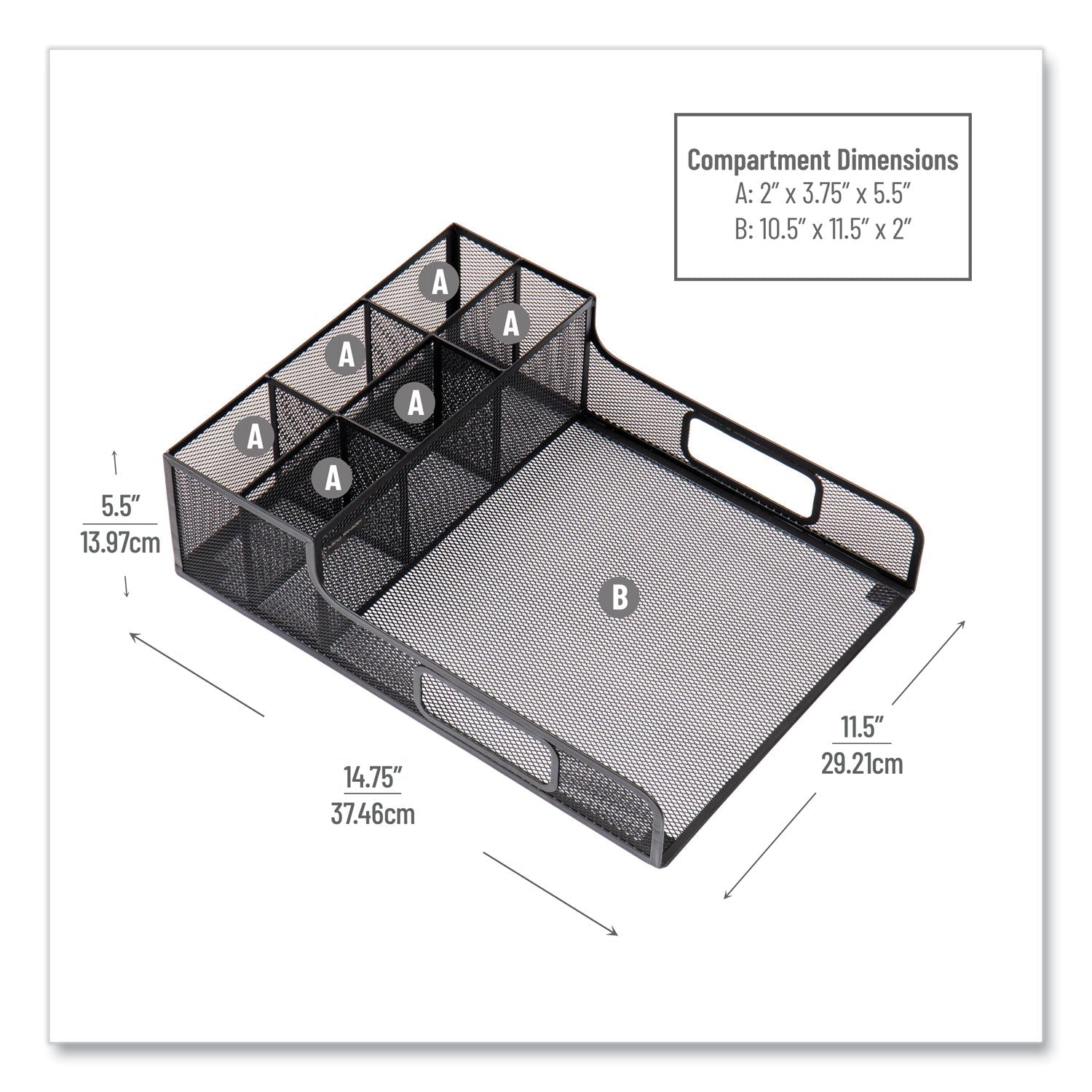 Mind Reader Network Collection Utensil, Napkin and Plate Countertop Organizer, 11.5 x 14.75 x 5.5, Metal, Black - Bloom Skins