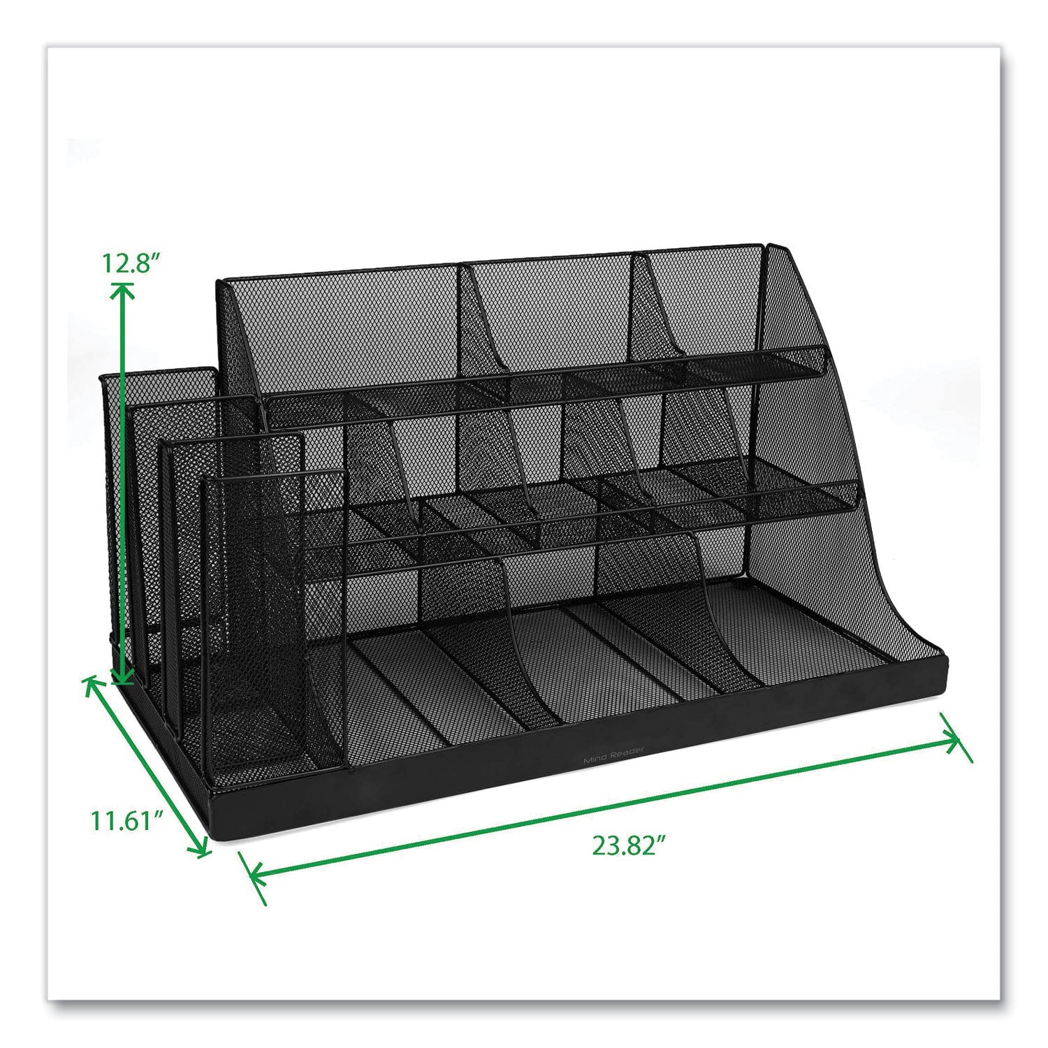 Mind Reader Network Collection 14-Compartment Coffee Cup and Condiment Countertop Organizer, 11.61 x 23.9 x 12.76, Black - Bloom Skins