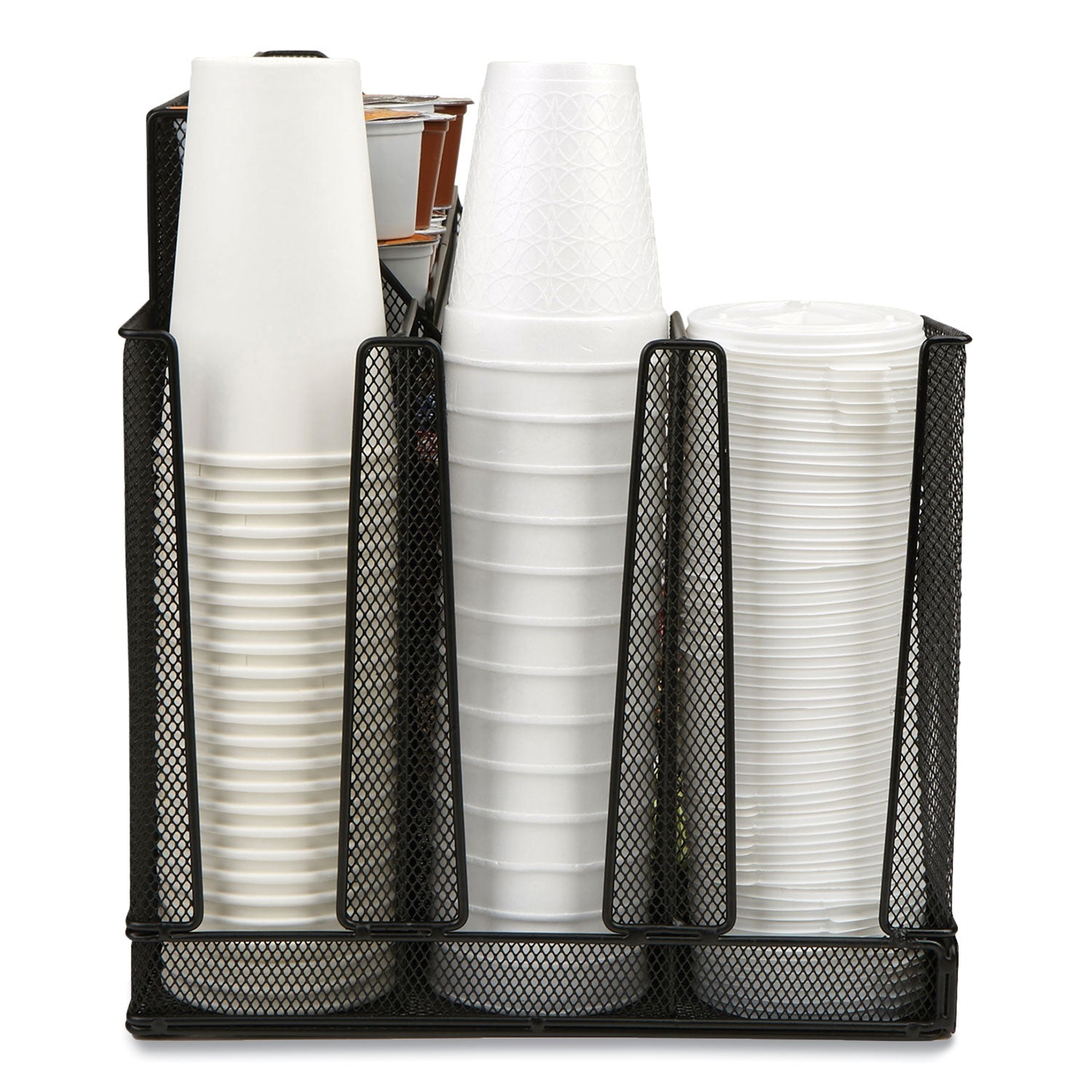 Mind Reader Network Collection 14-Compartment Coffee Cup and Condiment Countertop Organizer, 11.61 x 23.9 x 12.76, Black - Bloom Skins