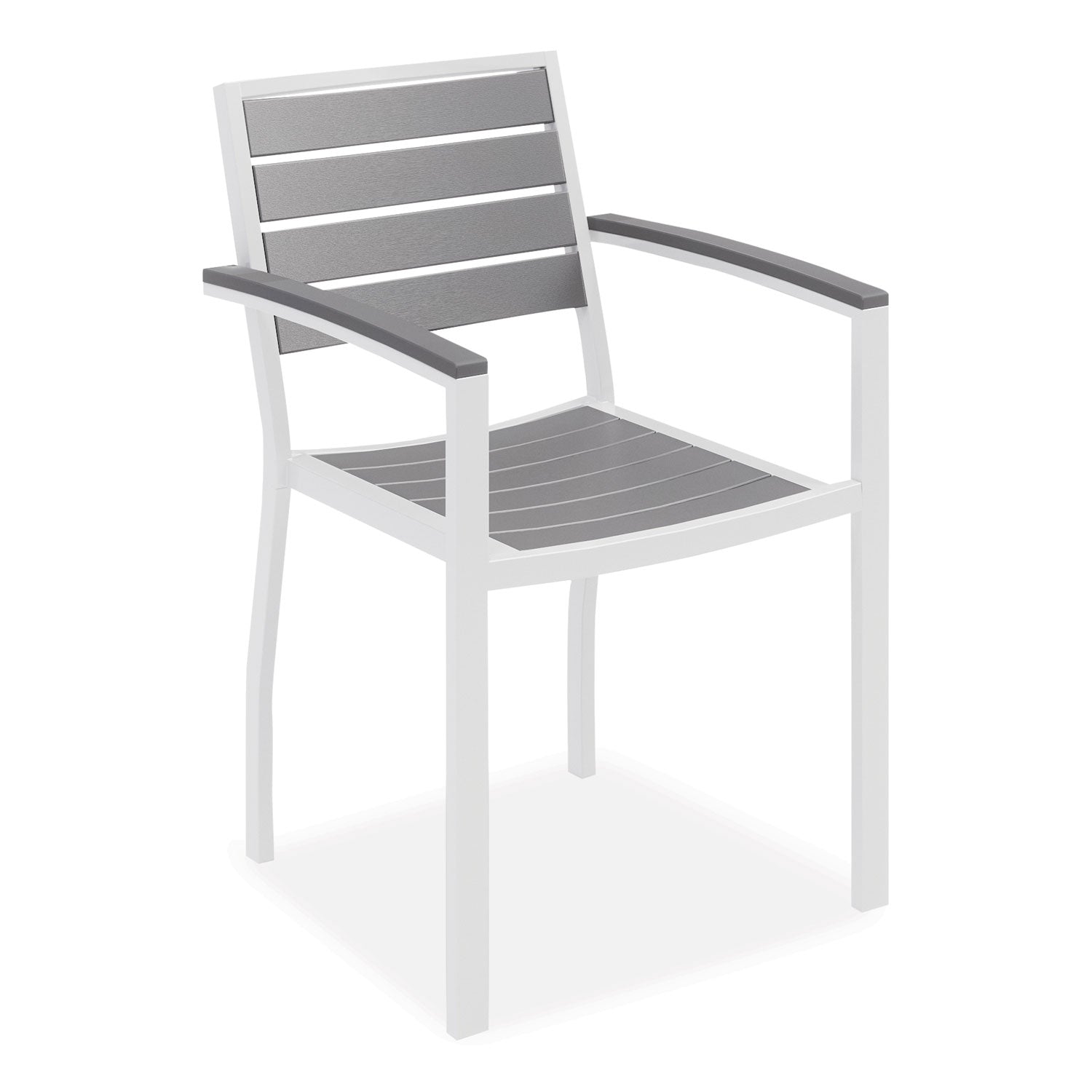 KFI Studios Eveleen Outdoor Dining Table Set, 55" x 35" x 29" Rectangular Table, 2 Benches, 2 Armchairs, Gray/White - Bloom Skins
