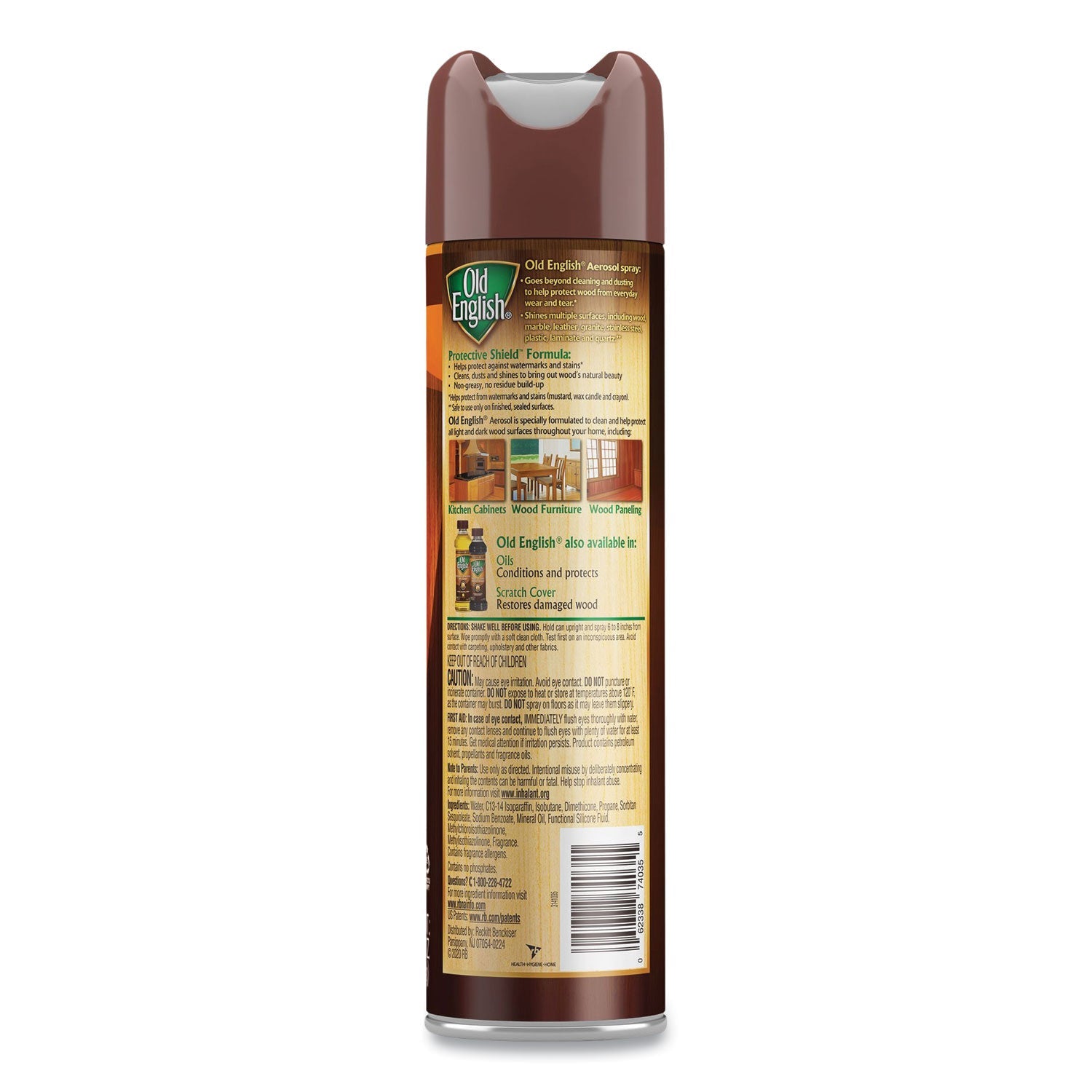 OLD ENGLISH® Furniture Polish, Fresh Lemon Scent, 12.5 Oz Aerosol Spray, 12/carton