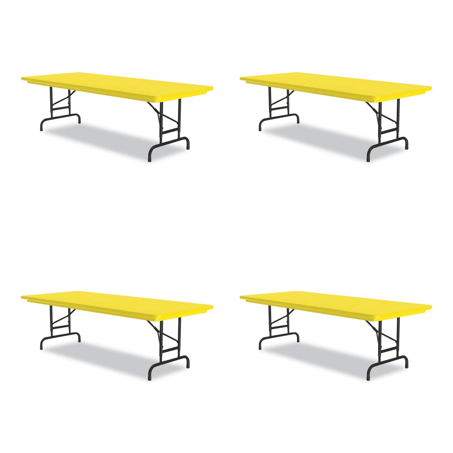 Adjustable Folding Tables | 72" Yellow 4/Pallet