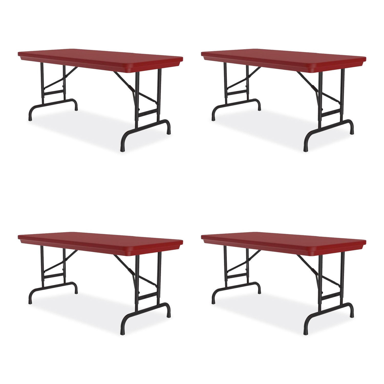 Adjustable Folding Table | 48" Red 4/Pallet
