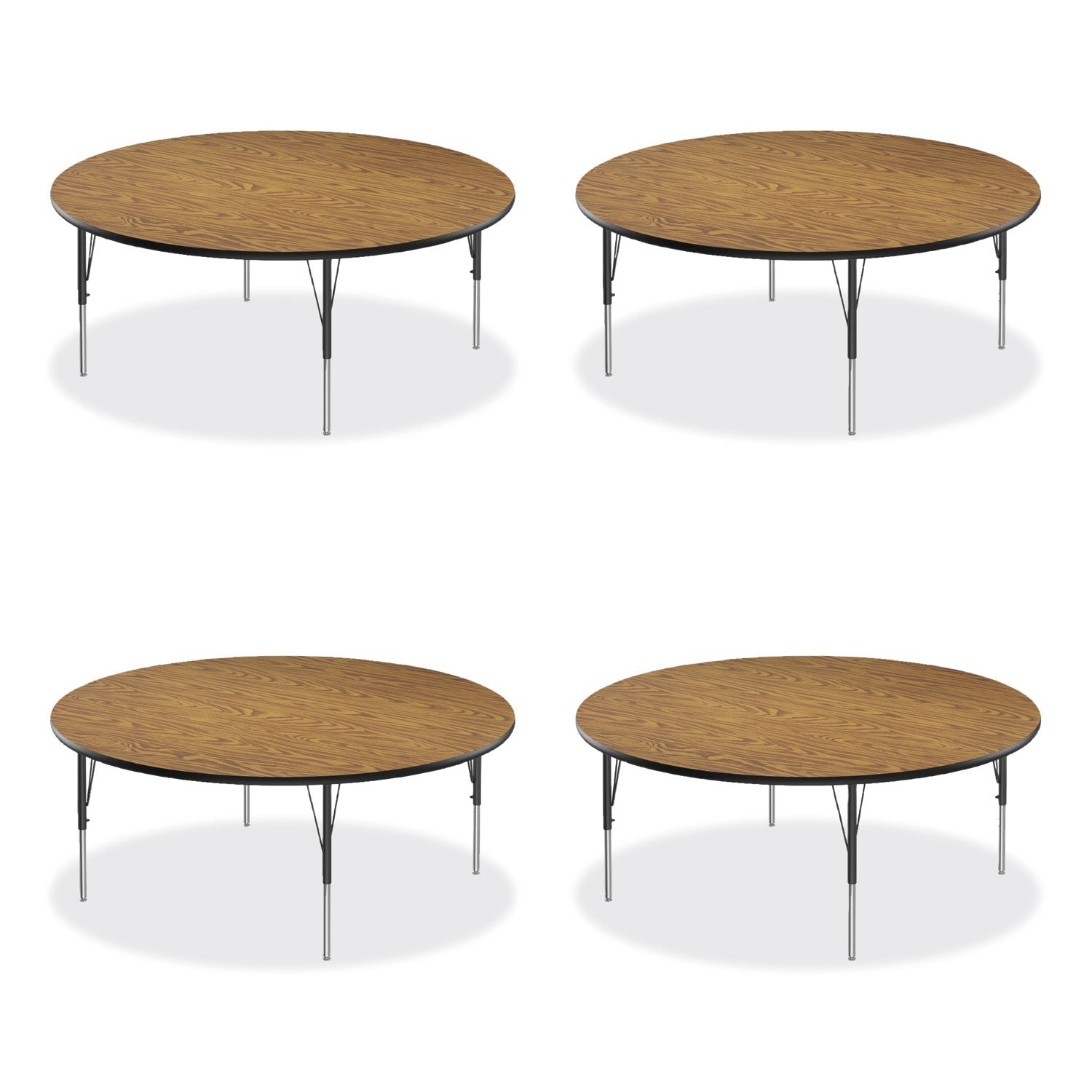 Adjustable Activity Tables | 60" Round Oak