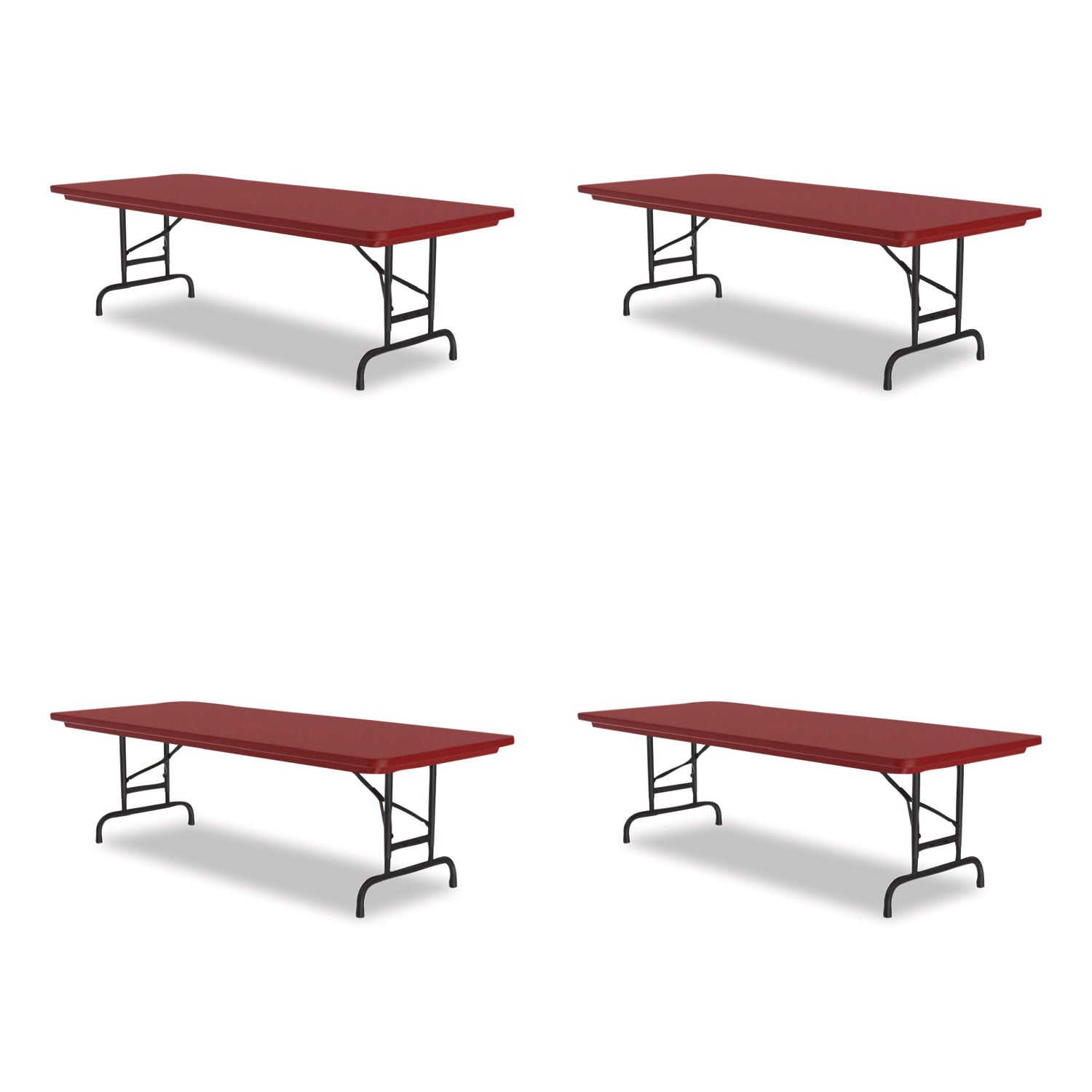 Adjustable Folding Tables | 60" Red 4/Pallet