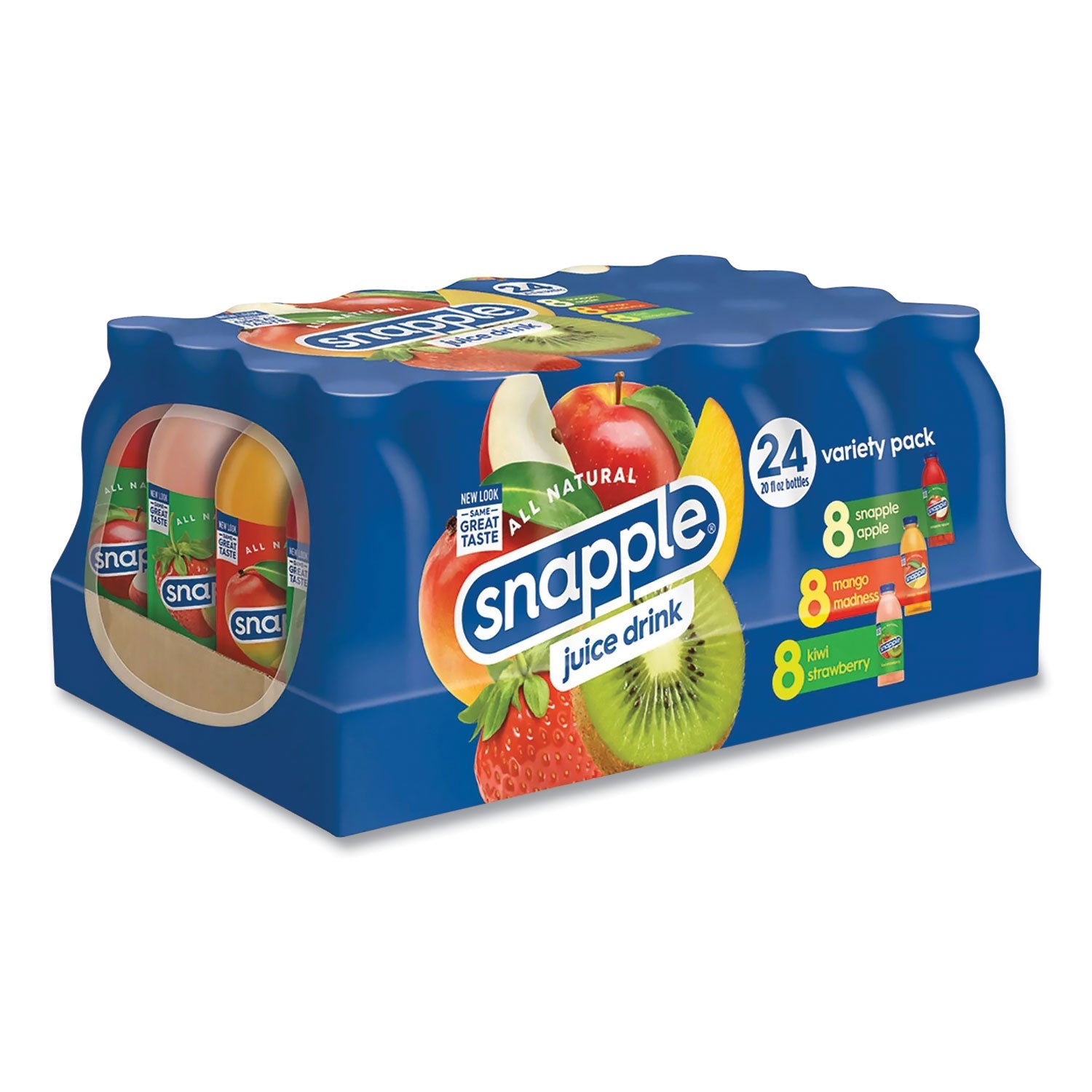 Snapple® Juice Drink Variety Pack, Snapple Apple, Kiwi Strawberry, Mango Madness, 20 oz Bottle, 24/Carton