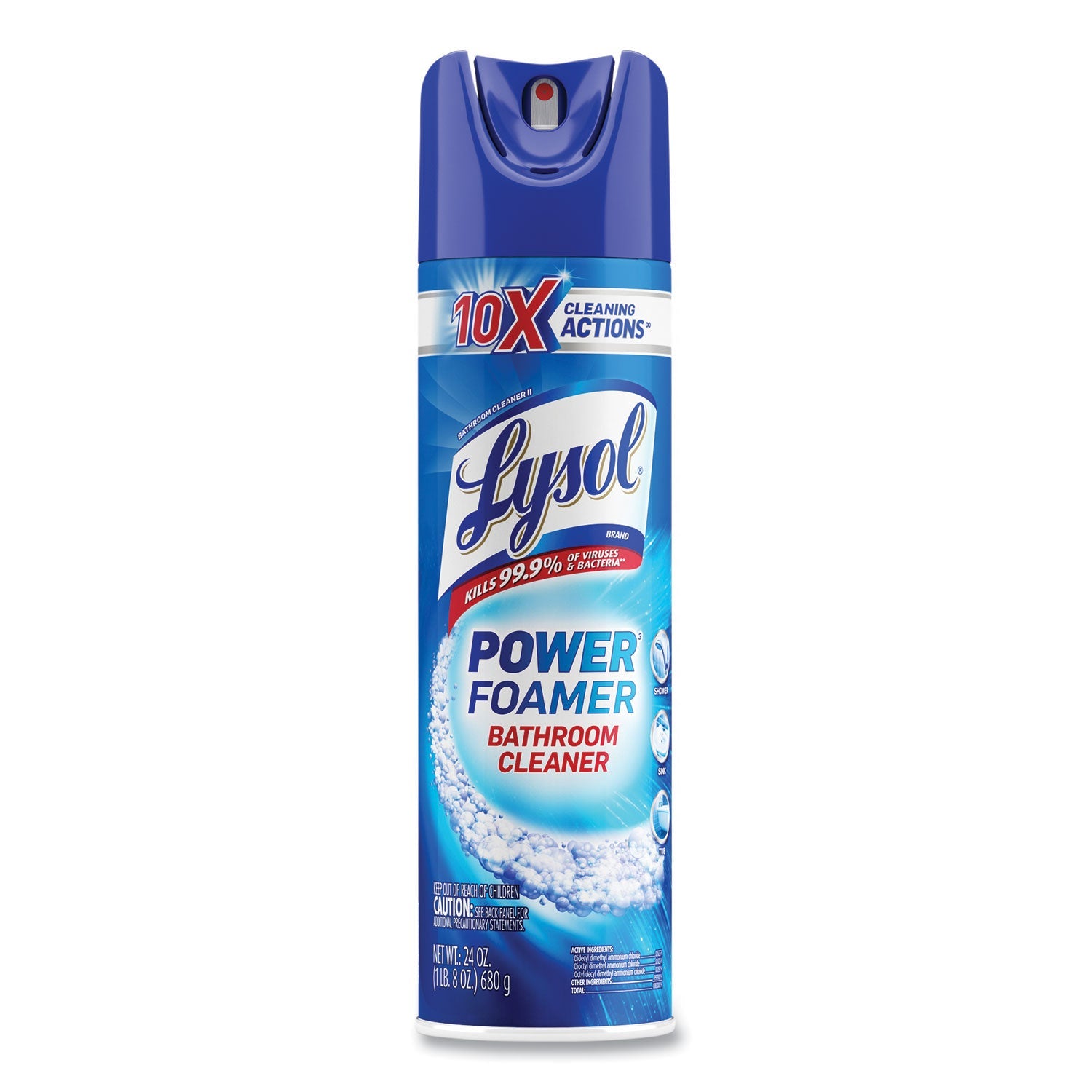 LYSOL® Brand Power Foam Bathroom Cleaner, 24 Oz Aerosol Spray