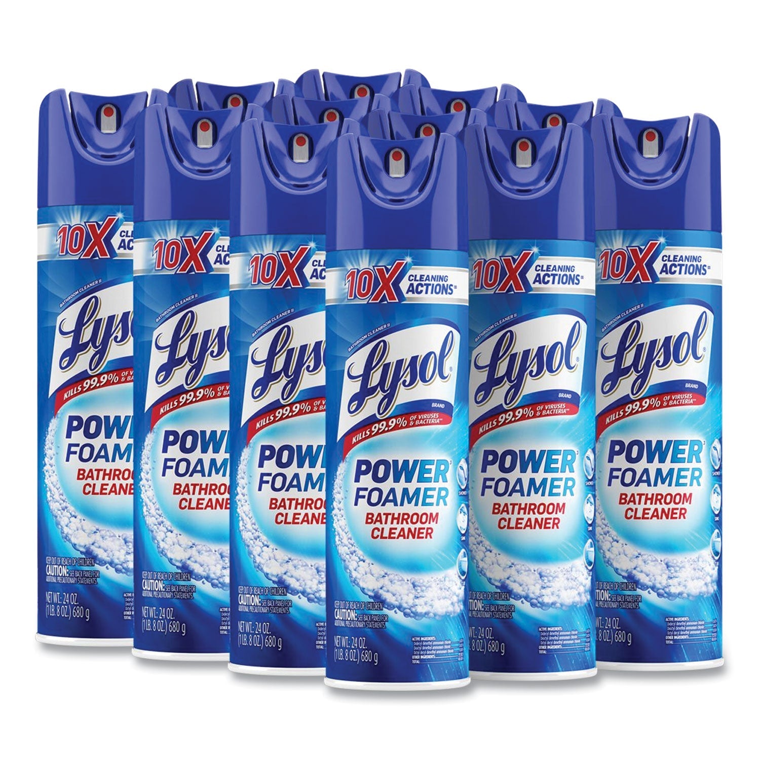 LYSOL® Brand Power Foam Bathroom Cleaner, 24 Oz Aerosol Spray, 12/carton