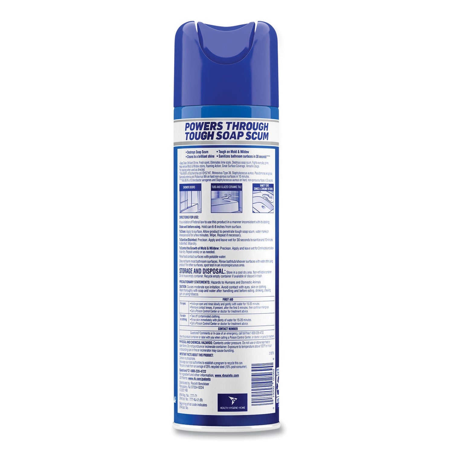 LYSOL® Brand Power Foam Bathroom Cleaner, 24 Oz Aerosol Spray, 12/carton