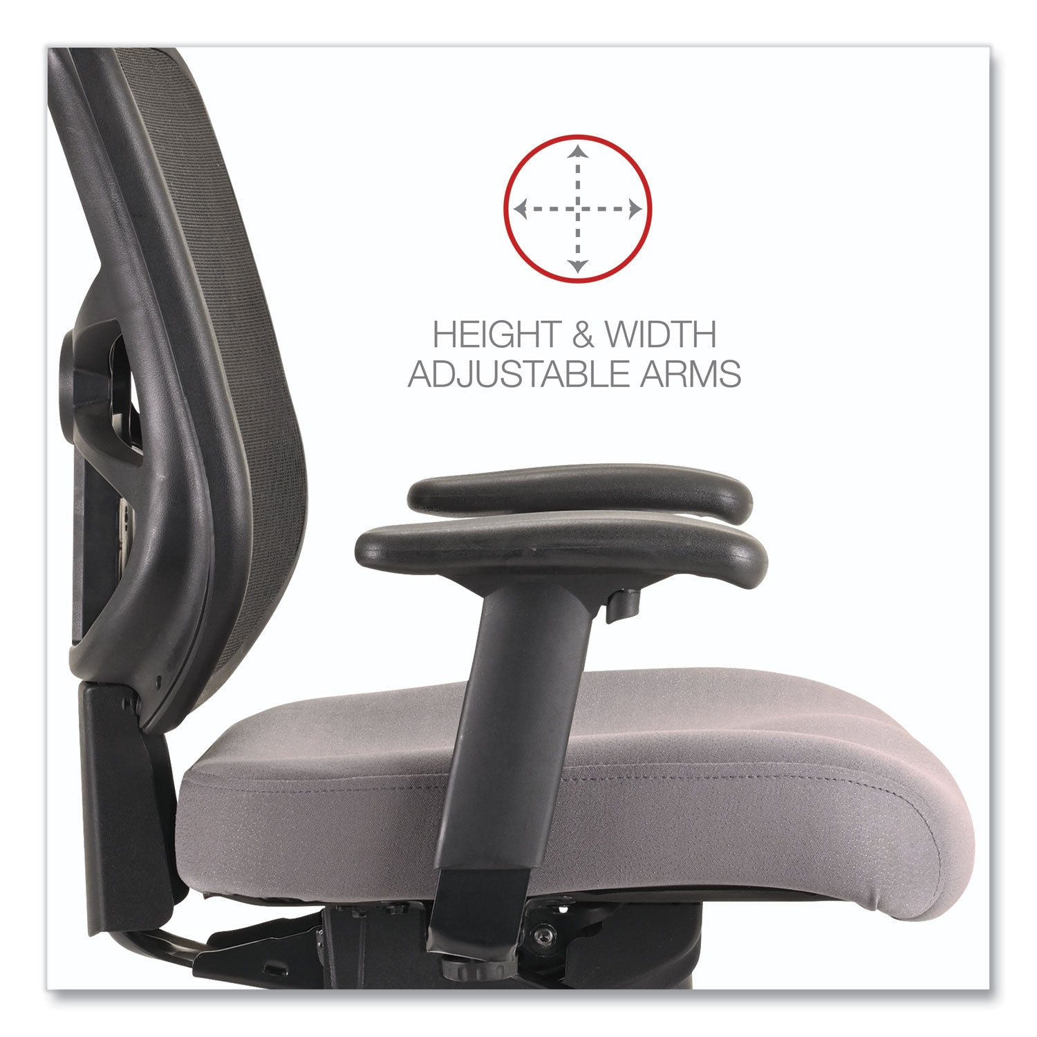 Alera® Alera Elusion Series Mesh Mid-Back Swivel/Tilt Chair, Supports Up to 275 lb, 17.9" to 21.8" Seat Height, Gray Seat