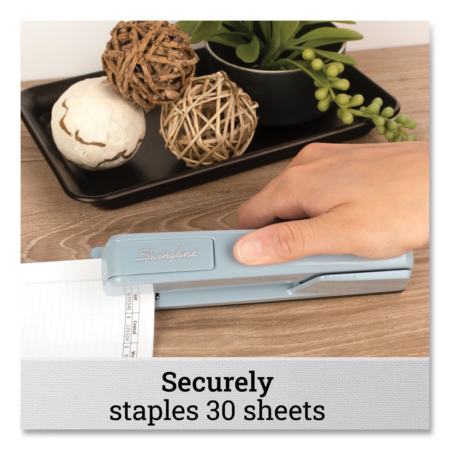 Swingline® 747 Classic Full Strip Stapler, 30-Sheet Capacity, Sky Blue