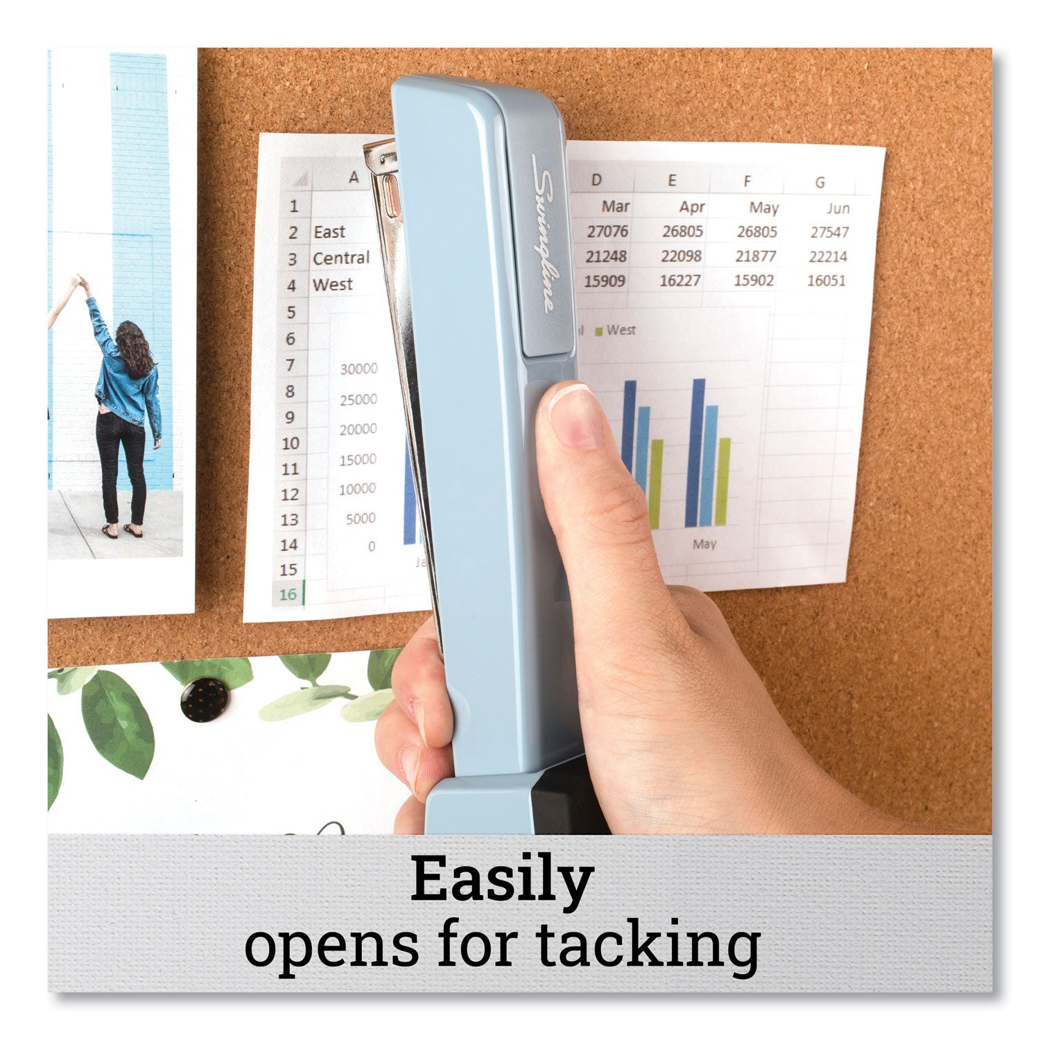 Swingline® 747 Classic Full Strip Stapler, 30-Sheet Capacity, Sky Blue