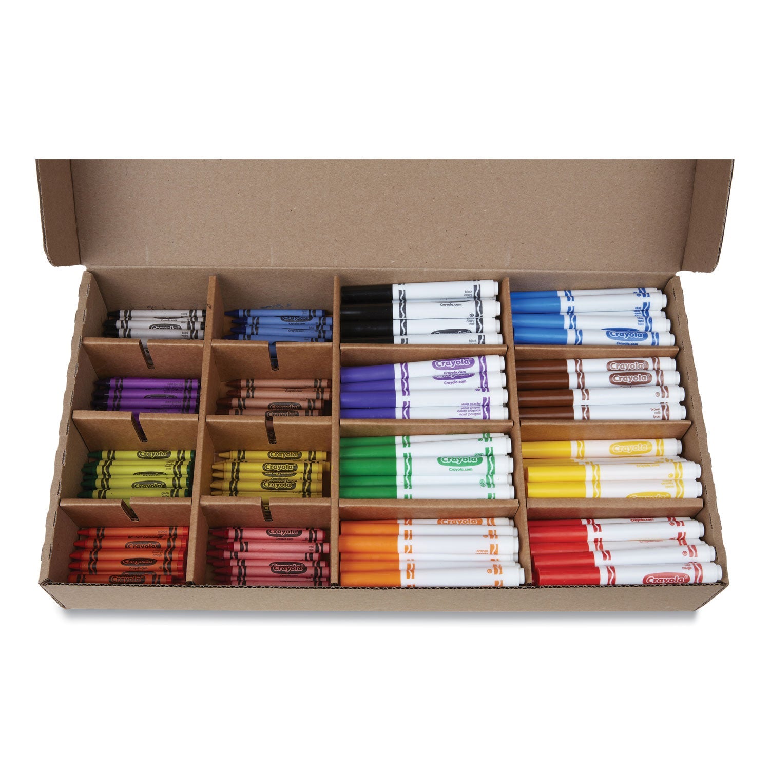 Crayola® Crayons And Markers Combo Classpack, Eight Colors, 256/set