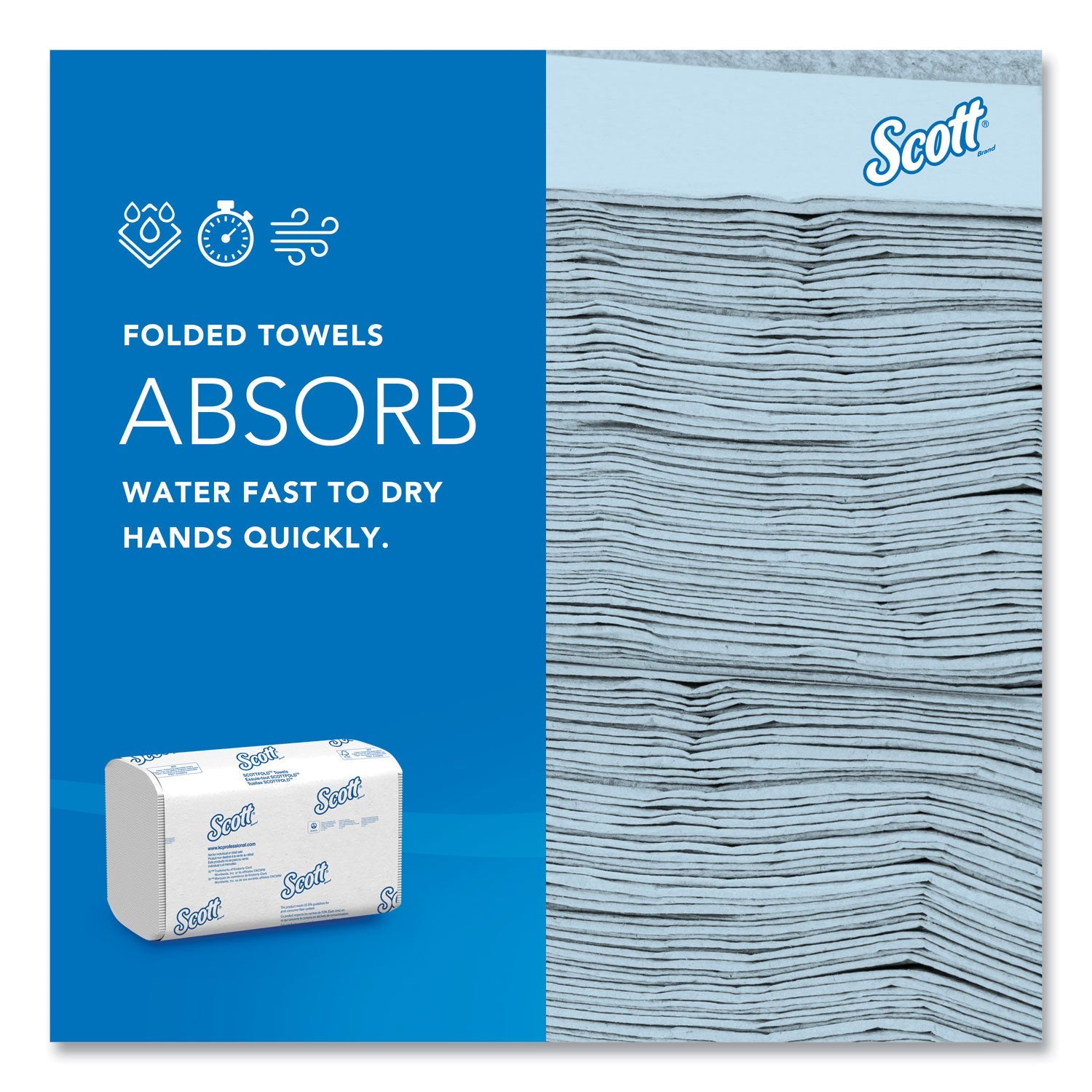 Scott® Pro Scottfold Towels, 1-Ply, 9.4 x 12.4, White, 175 Towels/Pack, 25 Packs/Carton